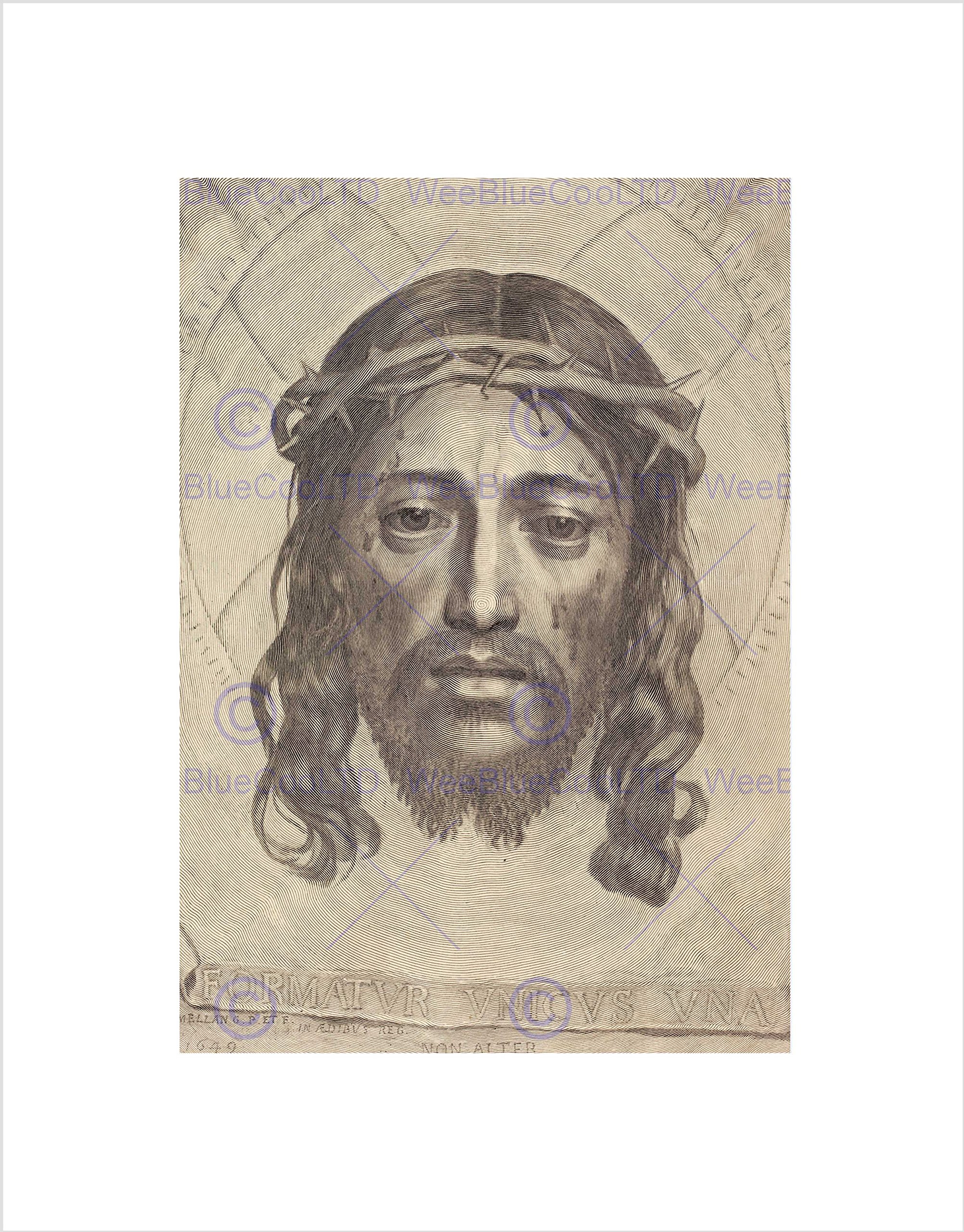 Wee Blue Coo Claude Mellan French Sudarium Saint Veronica Wall Art Print