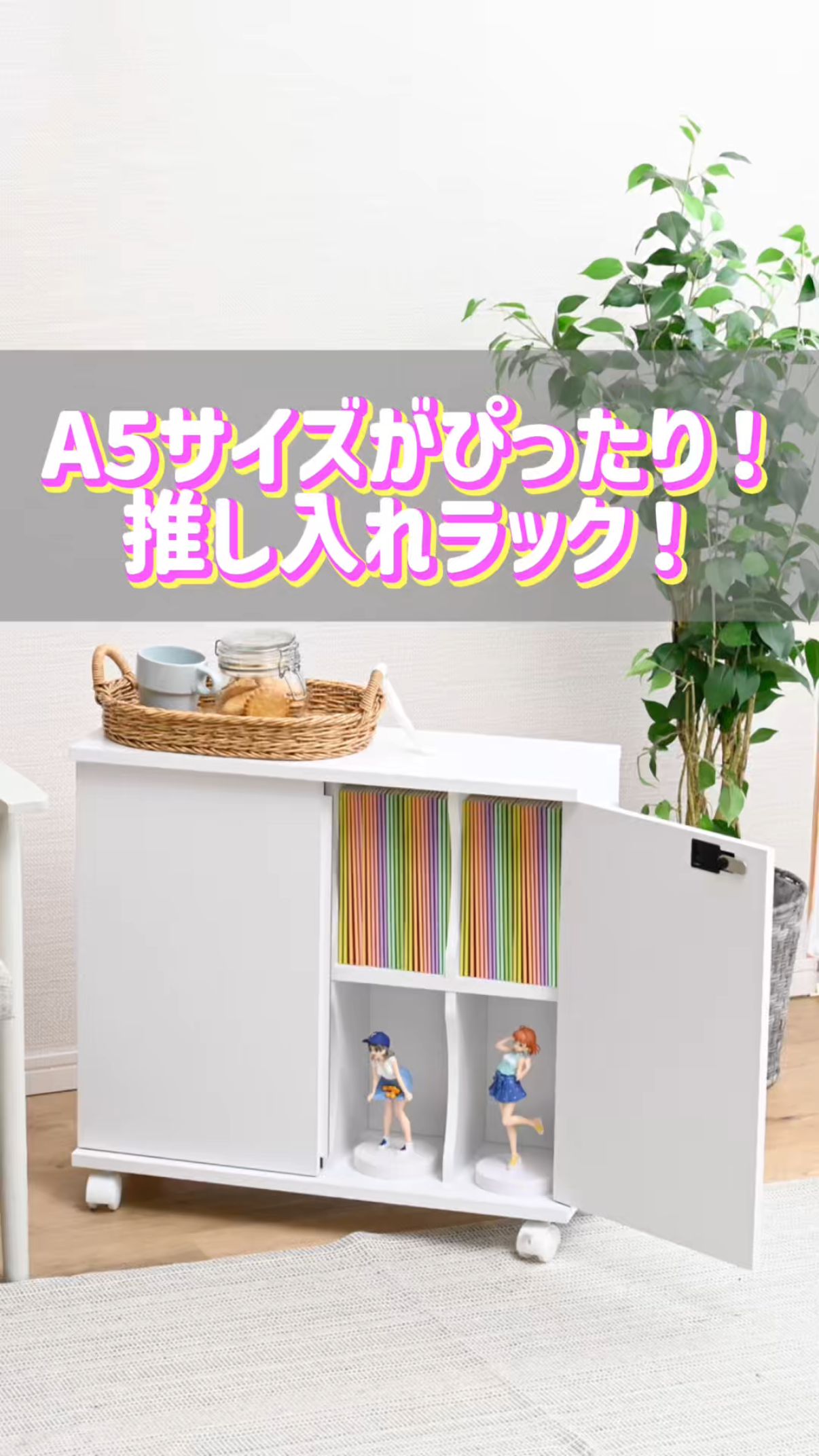 Amazon｜moca company 推し入れラック 両面収納タイプ 2段 鍵付き 同人