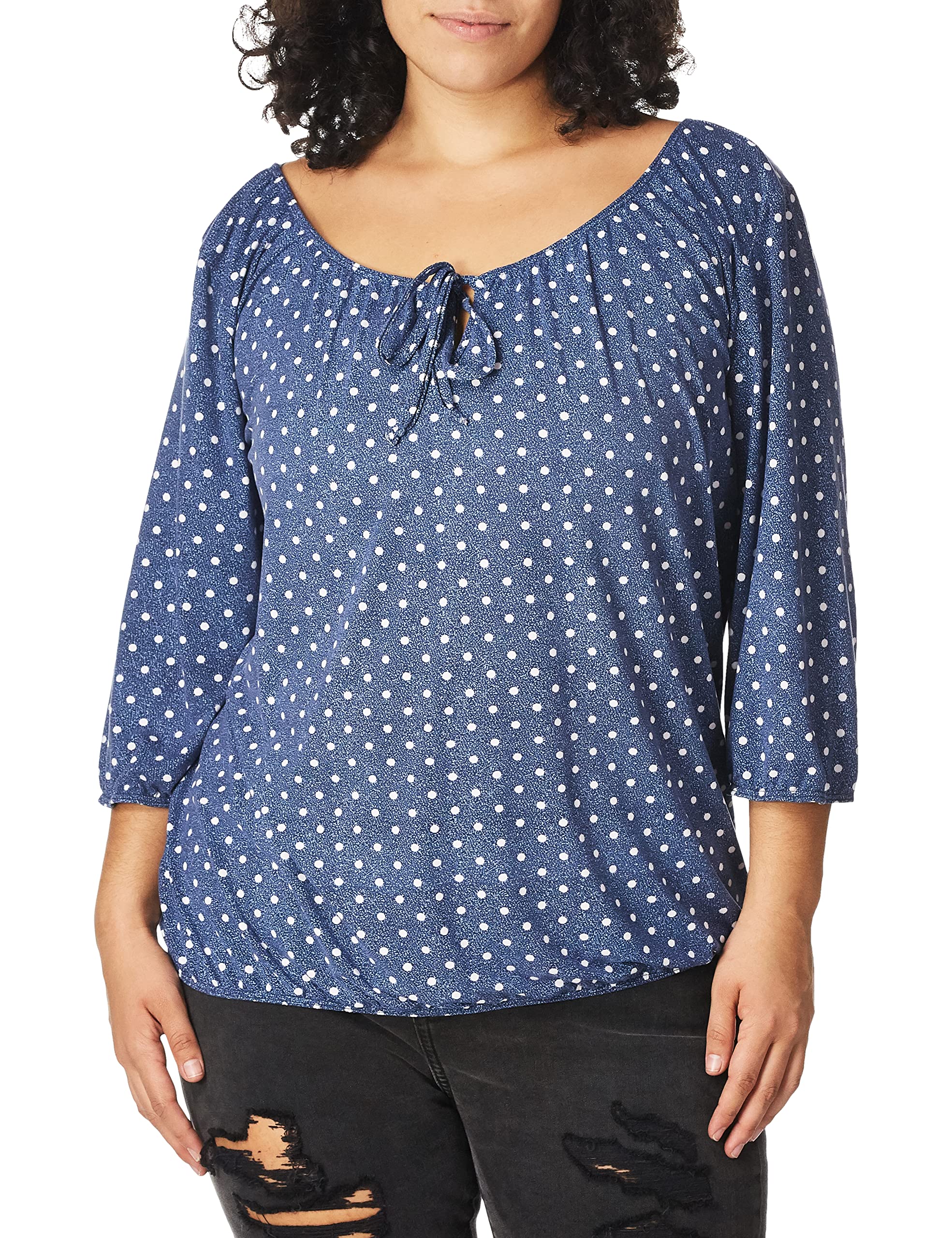 Star Vixen Women’s Cold Shoulder Top – Stretchy Rayon With Gold & Silver Stud Trim, Petite Friendly - View #9