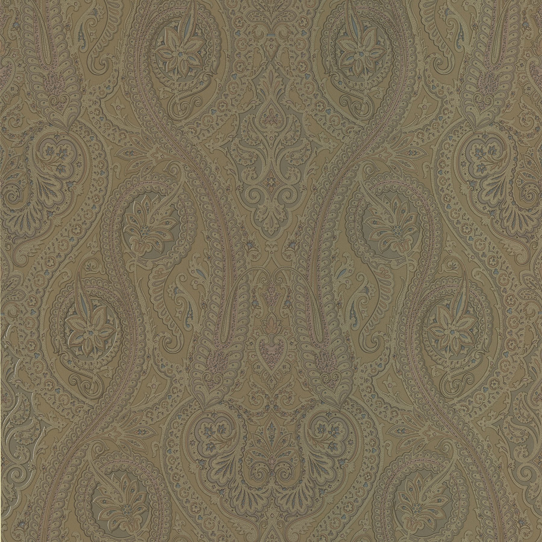 Papier peint olive motif cachemire BHF Forsythe pour élégance murale