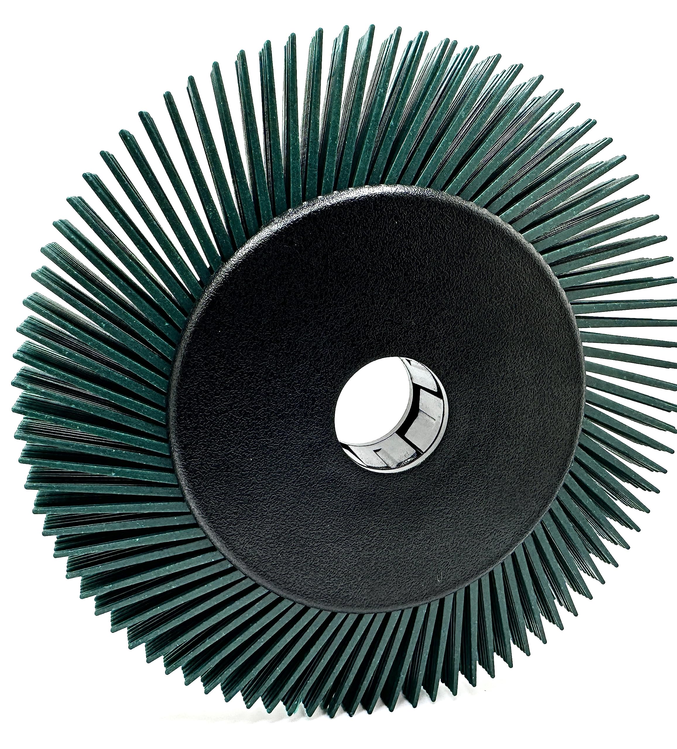 Cepillo de cerdas radiales, 15,24 cm x 1,27 cm x 2,54 cm, grano 50 (verde) con adaptador (paquete de 1)