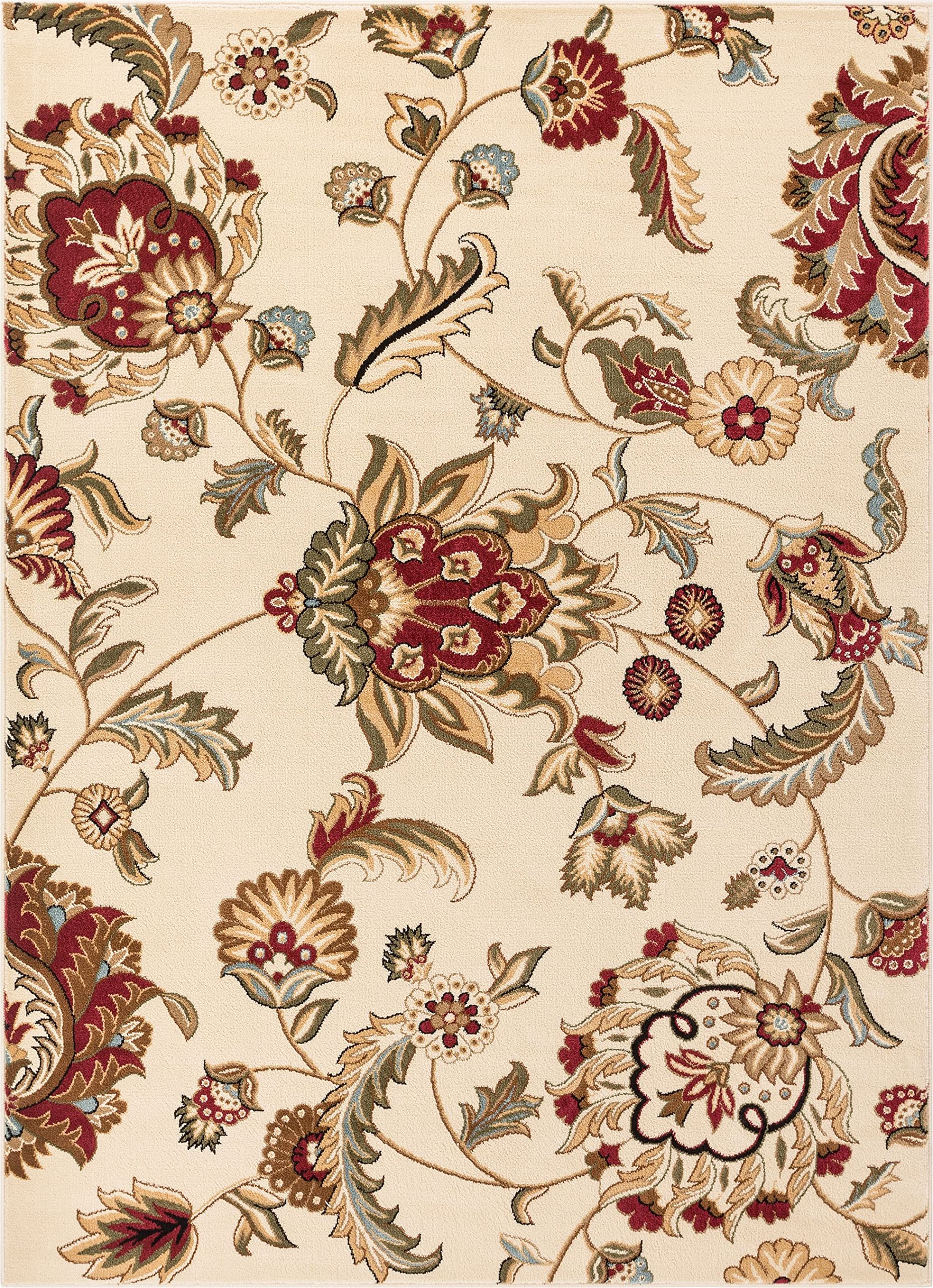 Well Woven Barclay Collection Ashley Oriental Ivory 5x7 Area Rug - for Living Room, Bedroom, and Dining Room