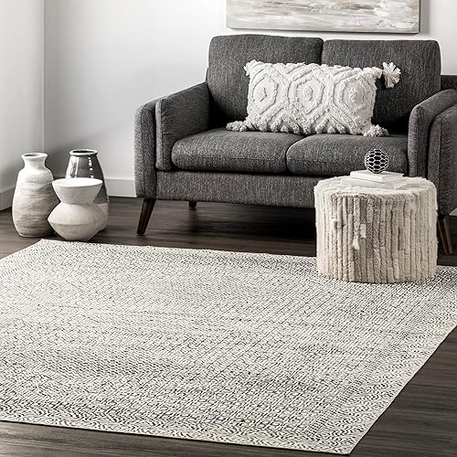 nuLOOM Abstract Tribal Machine Washable Ultra Thin Area Rug, 5x8, Grey