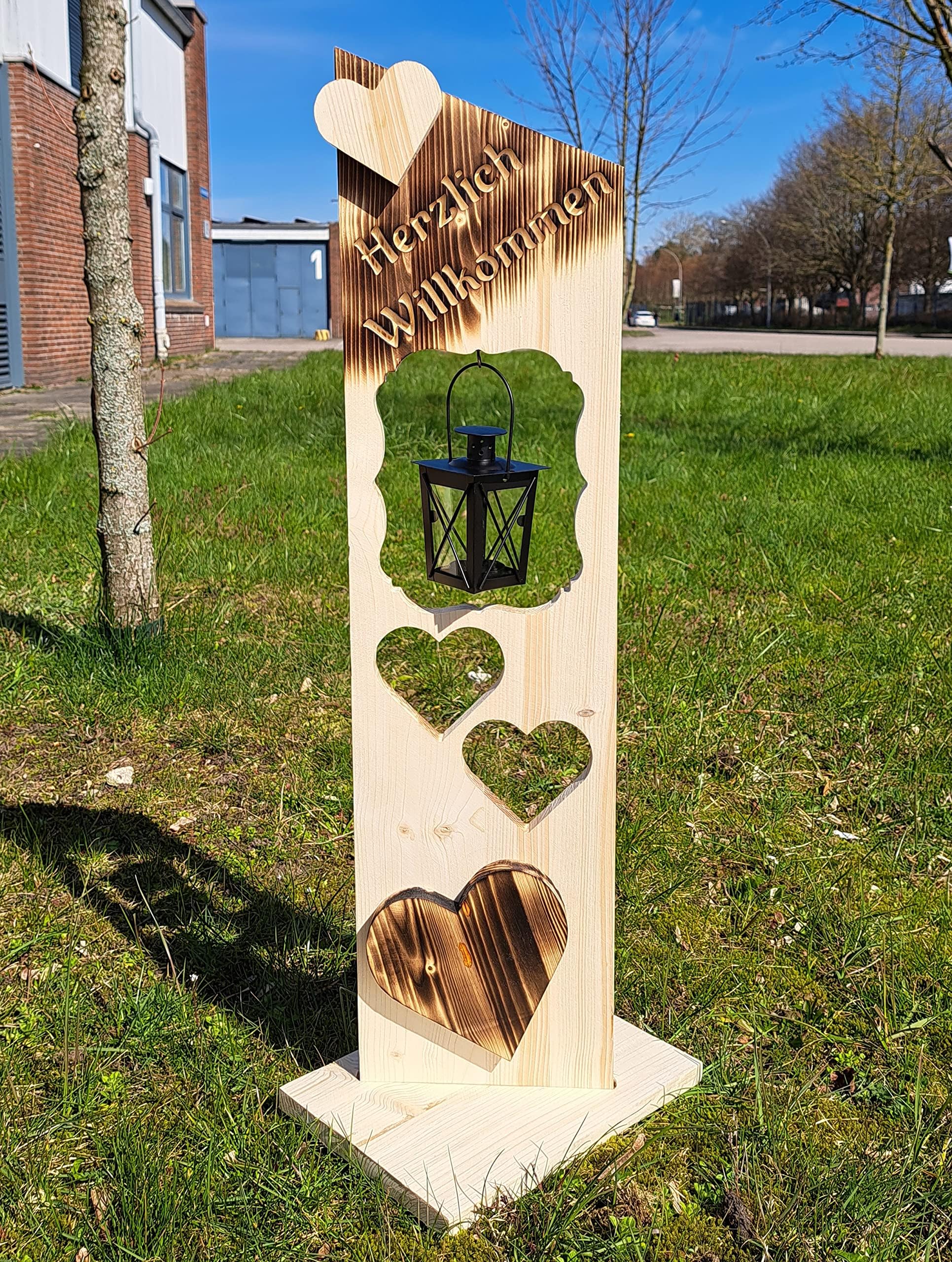 Haustur Willkommen Schild Holz