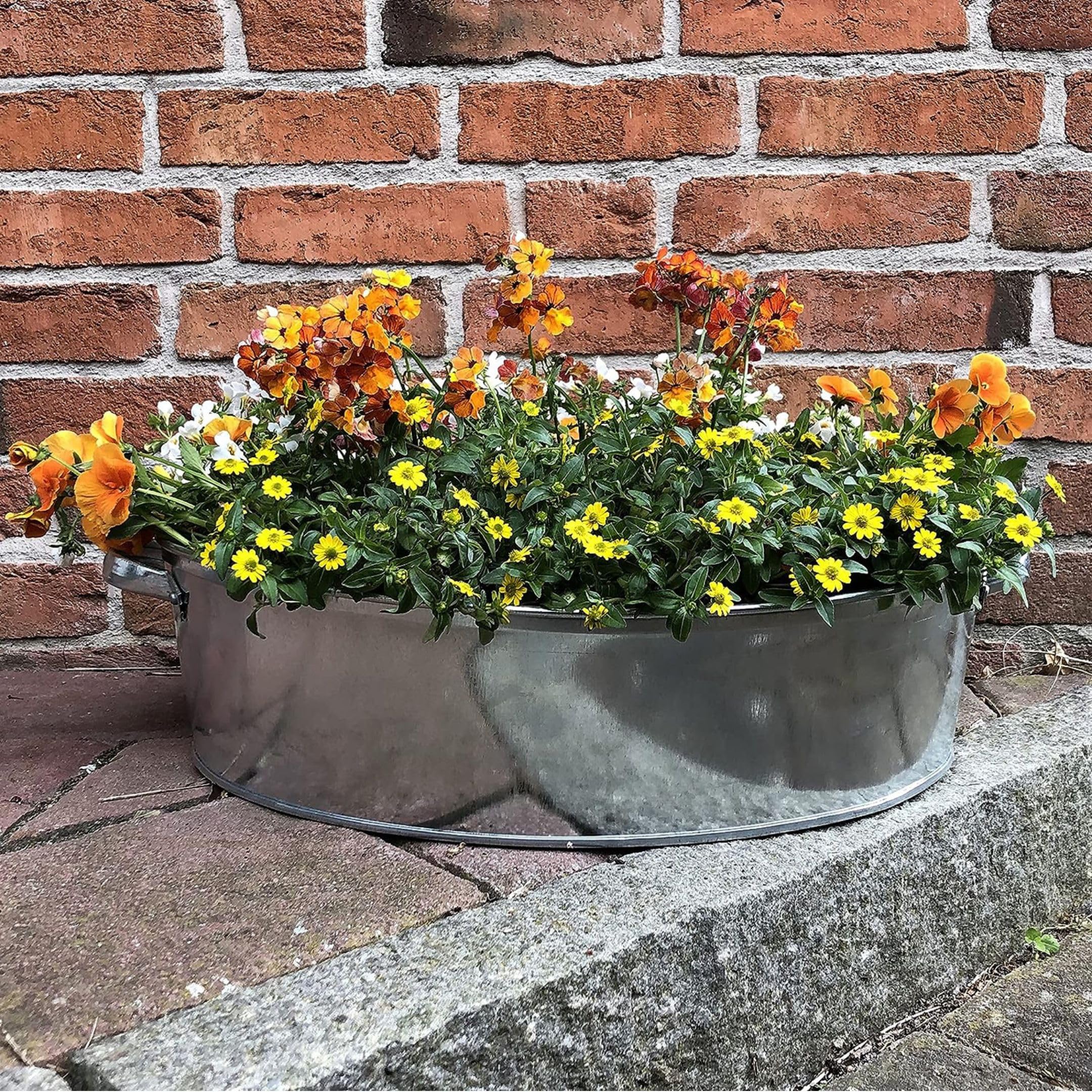 Storm's Gartenzaubereien Zinkwanne wasserdicht oval - 20 Liter für den Garten als Miniteich oder zum Bepflanzen