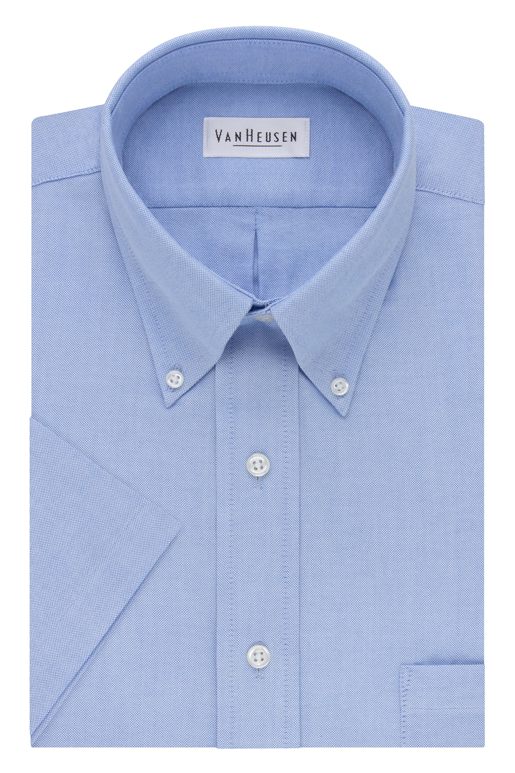 Van HeusenMen's Dress Shirt Short Sleeve Oxford Solid