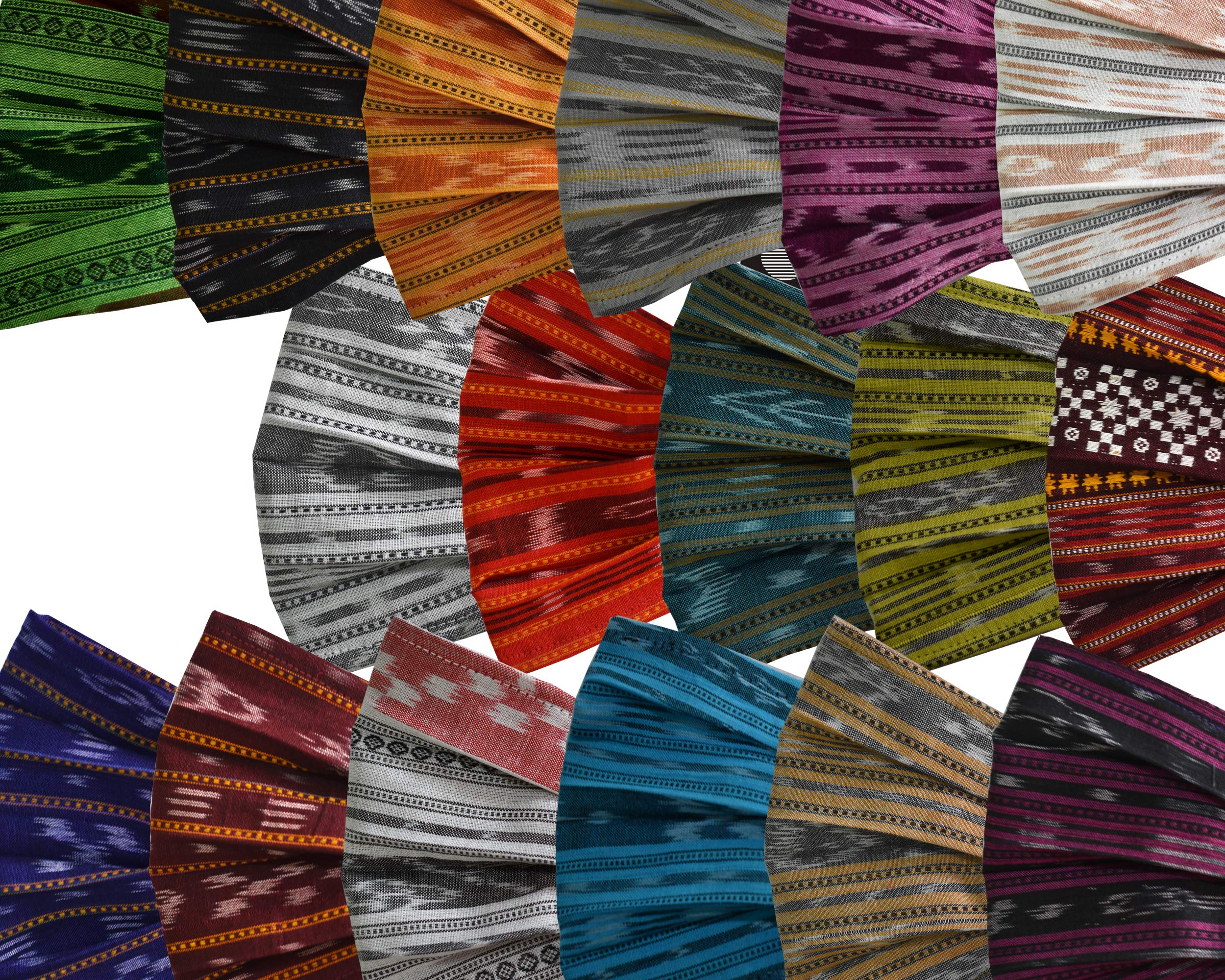 MANAS DASH - Swadesi Odisha Ikkat Woven 100% Pure Cotton Reusable Soft Ear Loop Sambalpuri Handloom Adjustable Outdoor Cloth Face Mask (Multicolour, Without Valve, Pack of 5) for Men/Women-image-31