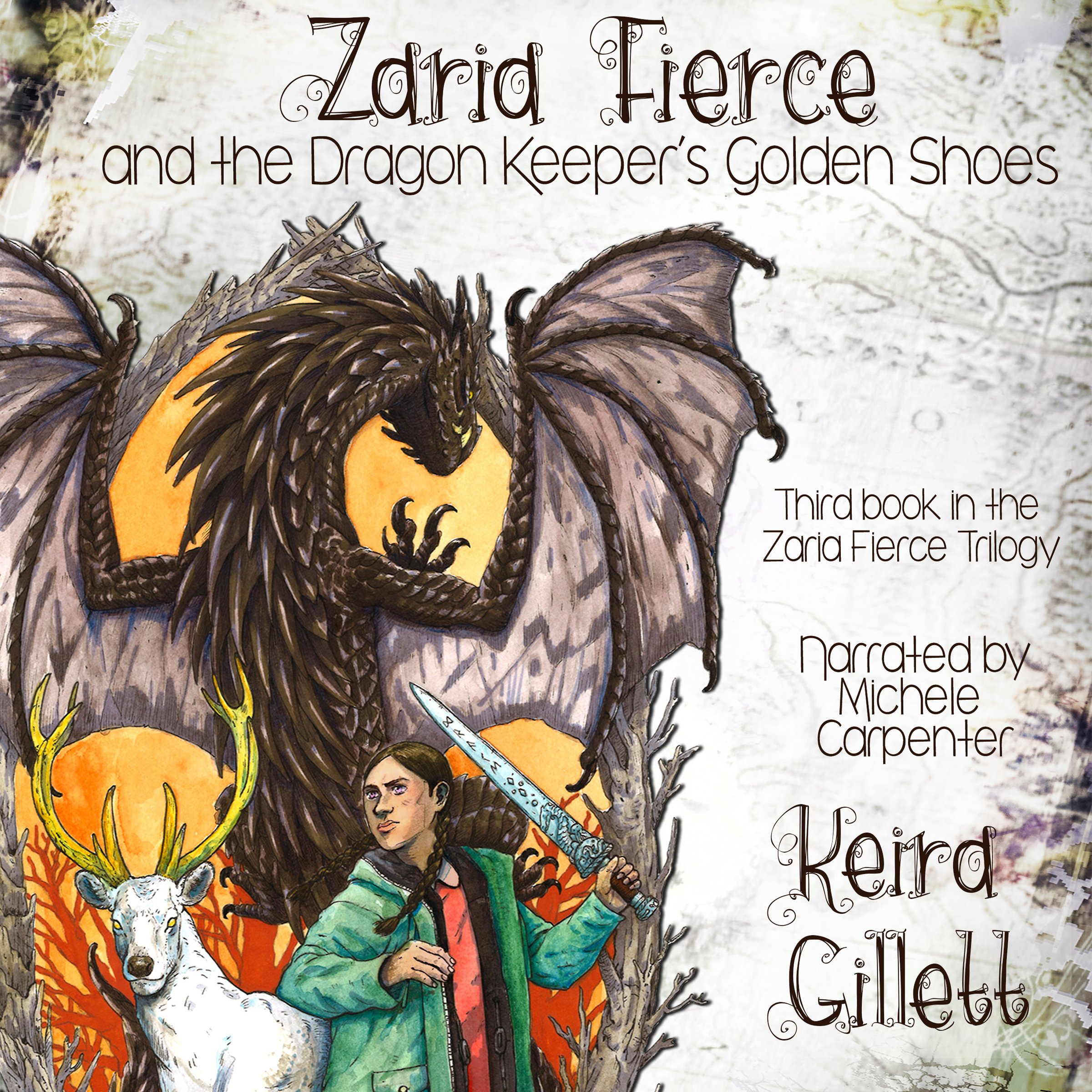 Cover art for Zaria Fierce and the Dragon Keeper's Golden Shoes