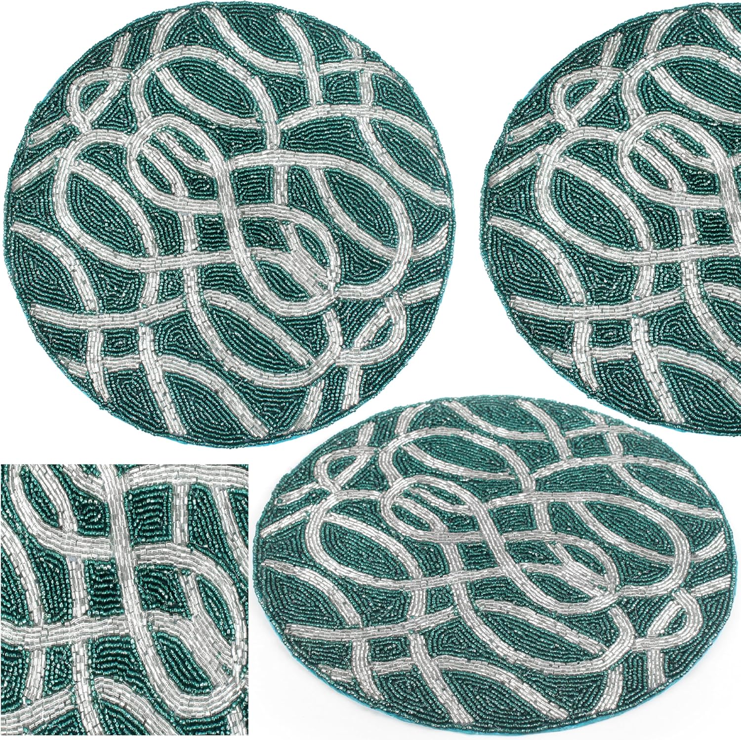 Beaded Table mat, Coffee Table Beaded mat, Placement mats for Dining Table Beaded