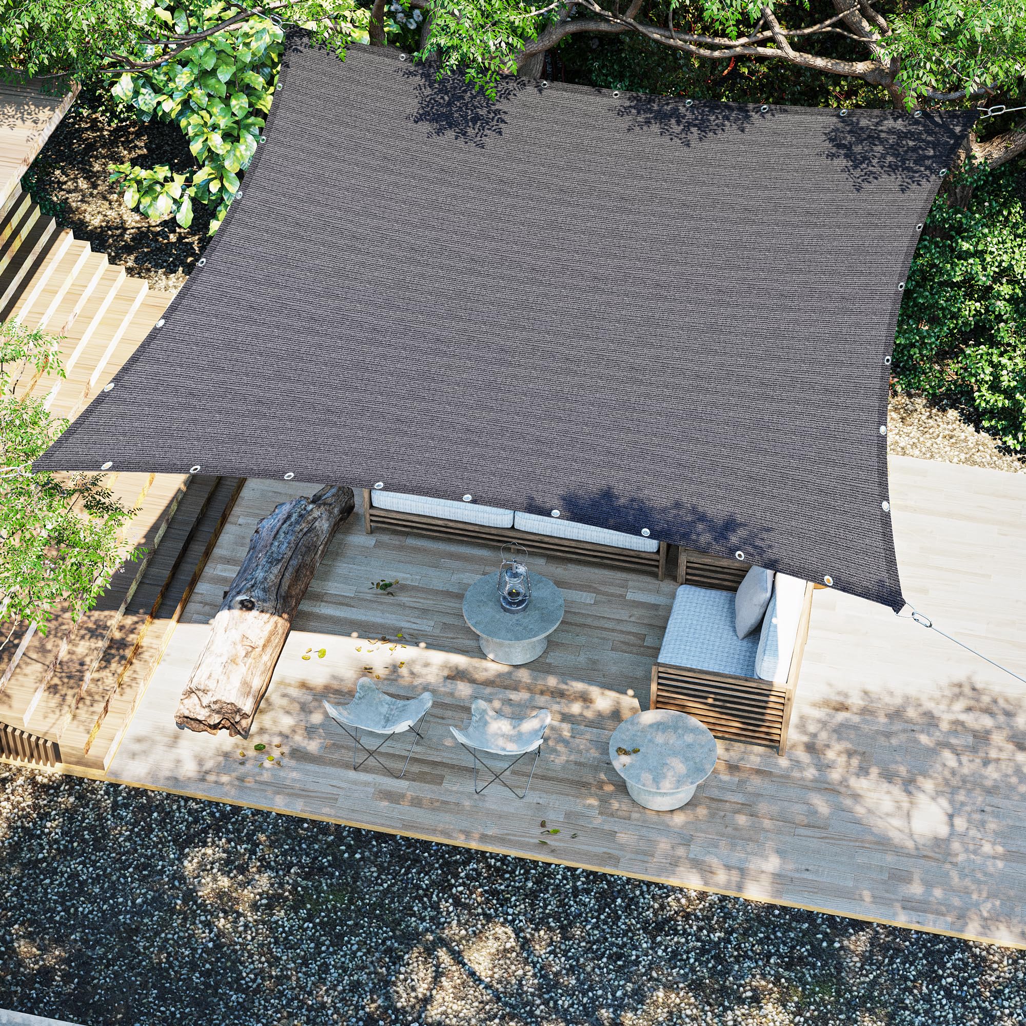 Photo 1 of DIFY 12X20 FT Shade Fabric Sun Shade Cloth, Outdoor Shade Cover Privacy Screen with Grommets & D-Ring for Patio Garden Pergola, Grey