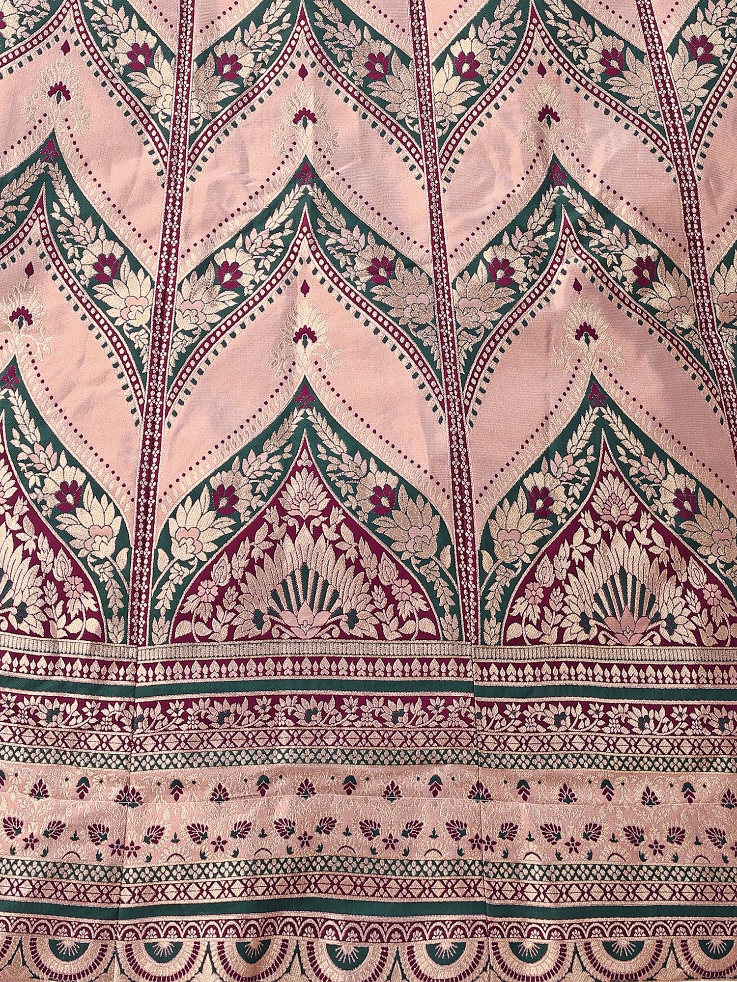 PURVAJA Lehenga damski zestaw Choli ze sztucznego jedwabiu