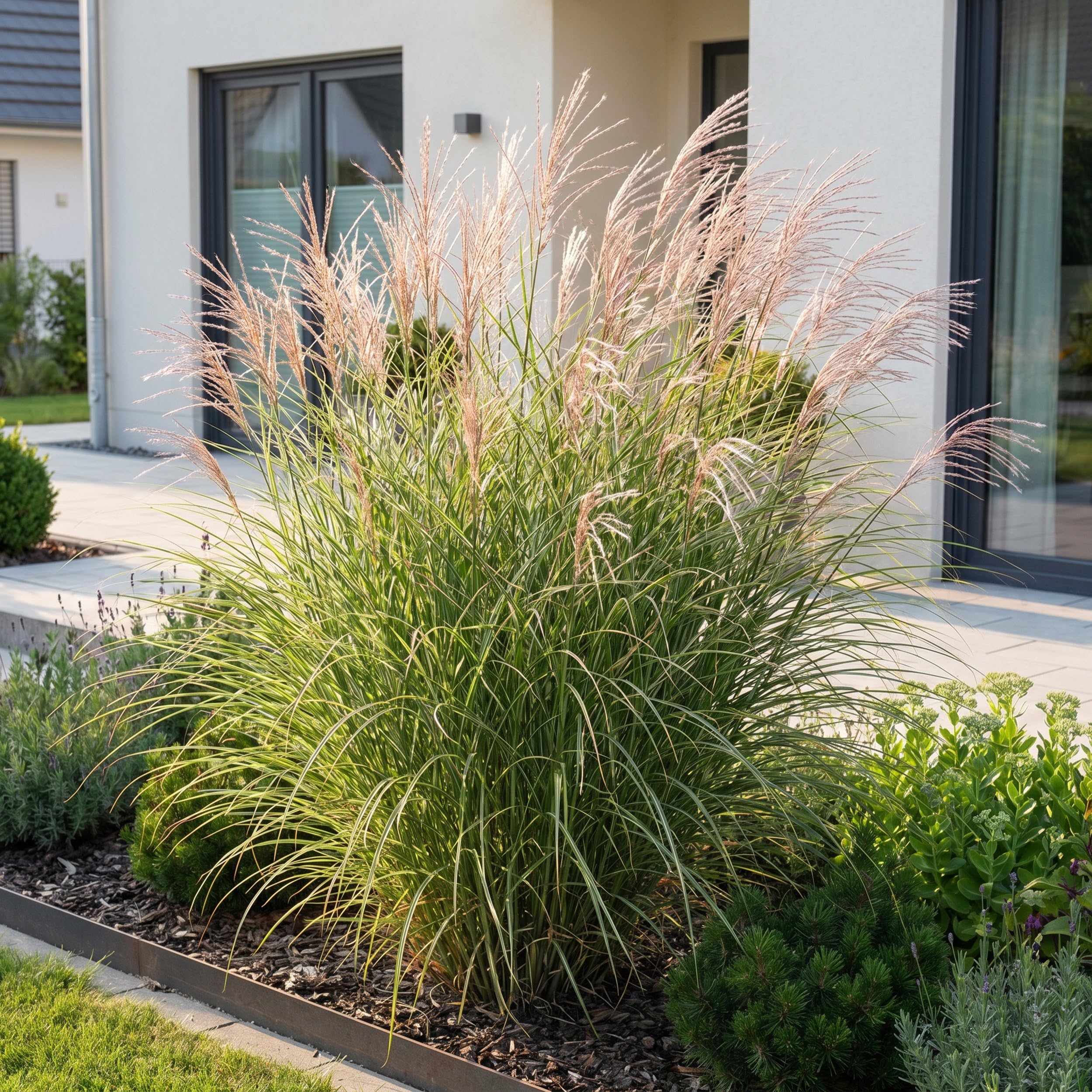 Miscanthus sin. Morning Light – trawa pampasowa – z kłosami – srebrna – 6 roślin - 15-25cm - Ø11cm - Roślina ogrodowa