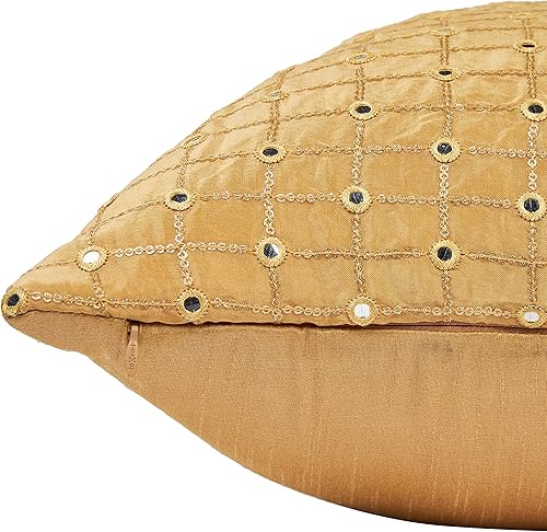 Miniatura 6 de SCARLETT LINENS Juego de 2 almohadas amarillas de 16 x 16 pulgadas fundas de almohada amarillas almohada decorativa amarilla almohadas decorativas