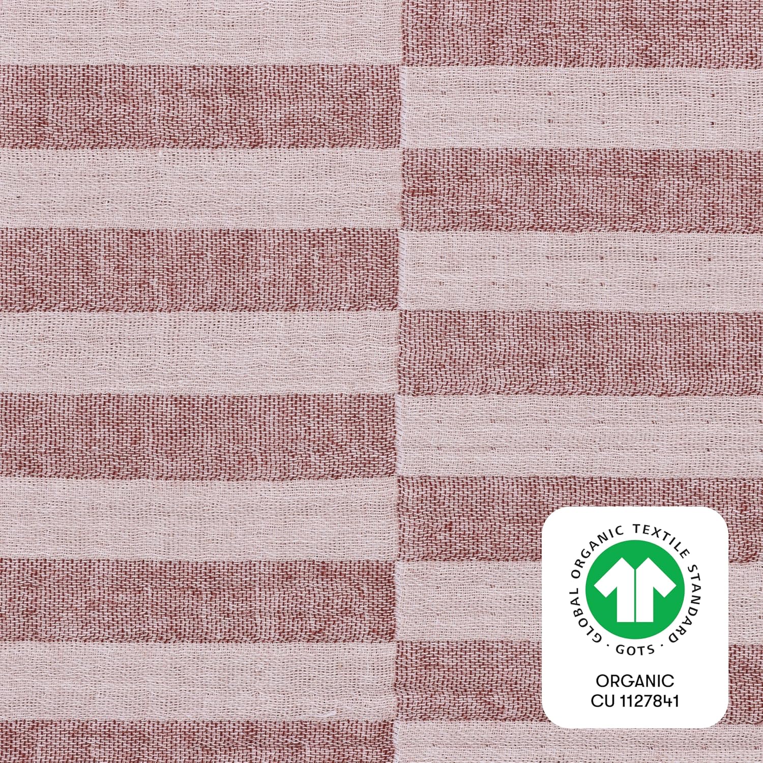 Babyletto 100% Organic Cotton All-Stages® Midi Crib Sheet, GOTS-Certified, Fitted 360°, Ultra-Soft and Breathable Muslin - Maroon Offset Stripe