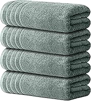 AvalonTowels Bath Towels Set of 4 (30x60") - 60% Cotton 40% Bamboo Viscose, Super Soft, Absorbent, Quick-Dry, Lightweight