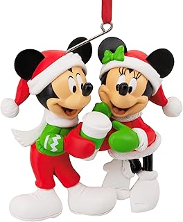 Hallmark Mickey and Minnie Mouse Ornament, Disney Tree Decoration, Disney Hanging Ornament, Hanging Ornament, Gifts for Christmas
