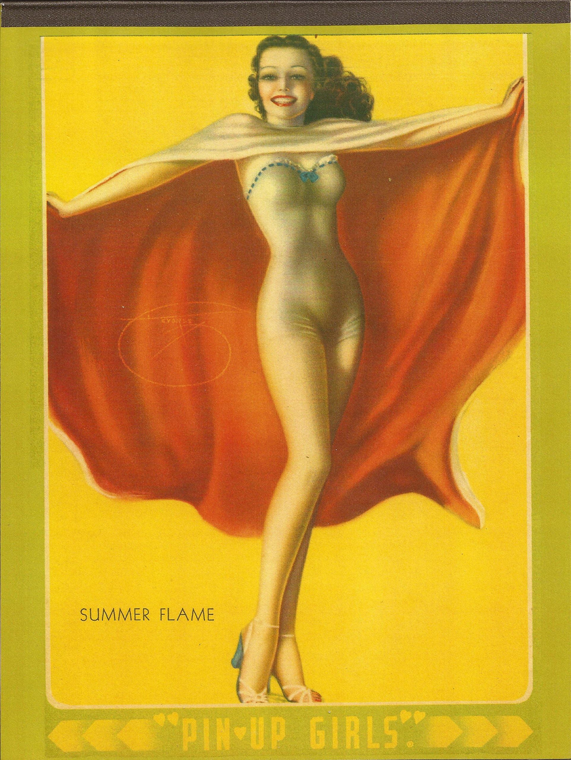 Pin Up Girls Writing Tablet, Summer Flame, Adult Big Chief, 7 X10 inch, 50 Sheet