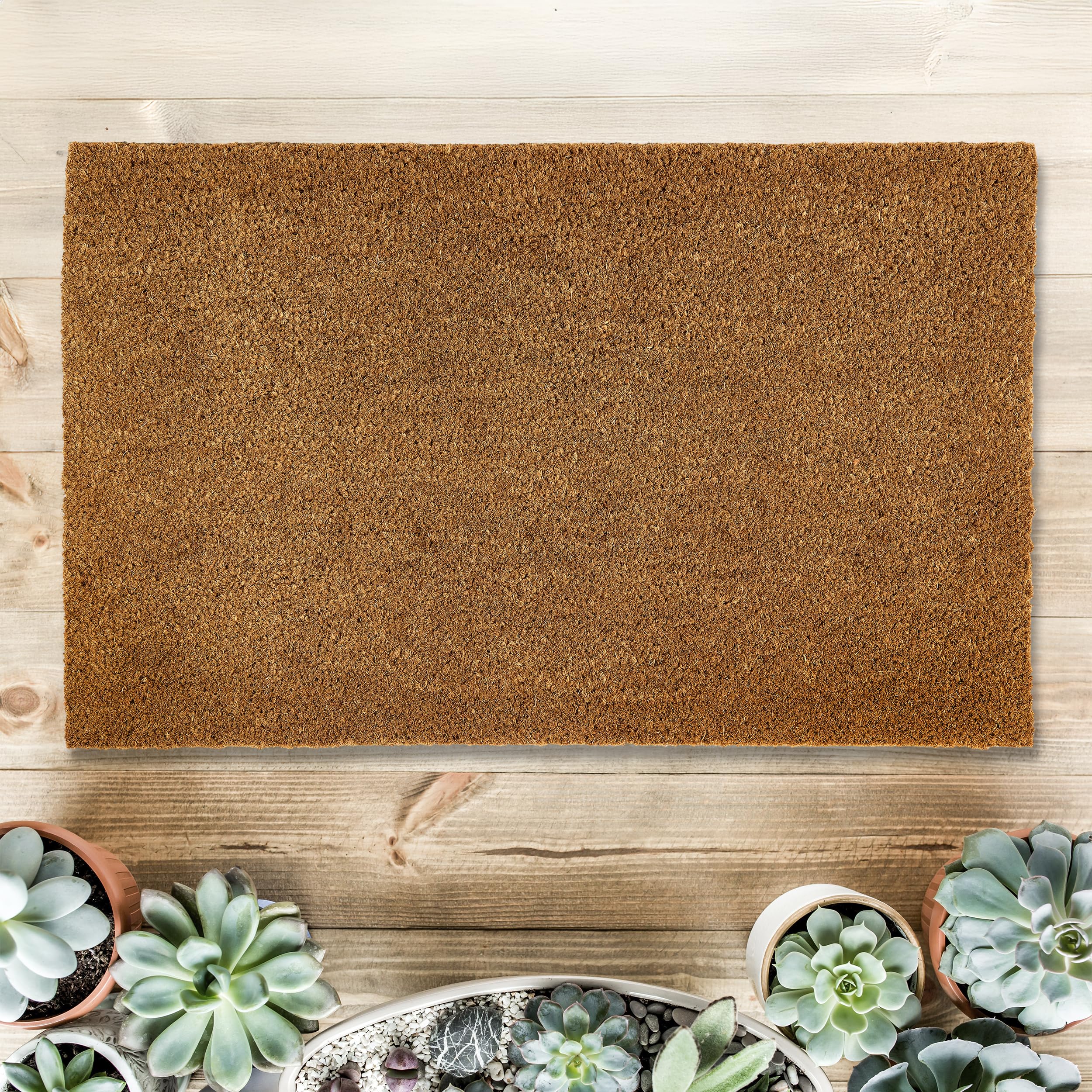 Carpido Alfombrilla antideslizante de coco – 50 x 80 cm 30 mm natural – para interior y exterior cubierto – Felpudo 100% coco – Felpudo para puerta entrada