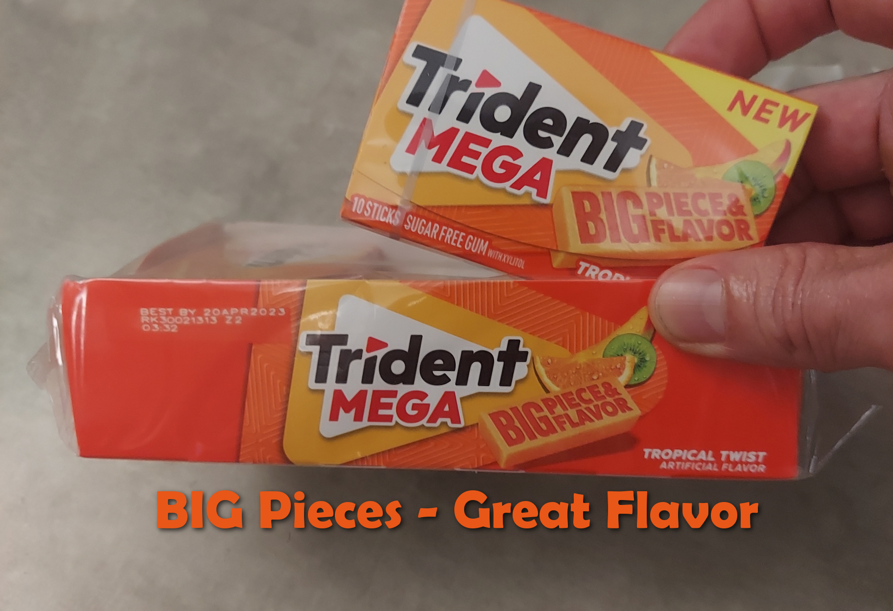 Watch Trident Mega Tropical Twist Sugar Free Gum - 9 pack on