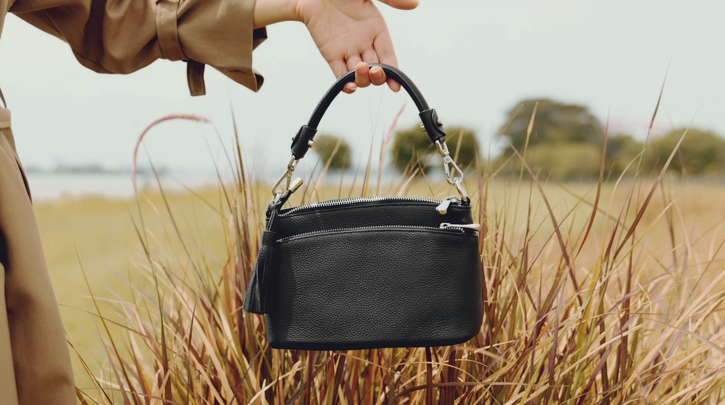 Bolso de cuero genuino para mujer S-ZONE miniatura 7