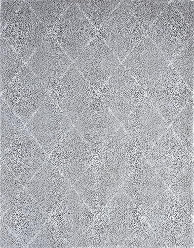 Miniatura 2 de Tayse Harold - Alfombra rectangular para salón, dormitorio o comedor, color plateado