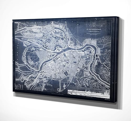 Miniatura 12 de Wexford Home Arte de lienzo envuelto en galería de mapas de Islas Británicas antiguas, 35.8 x 48.0 in Mapa antiguo Frankfurt I,Mapa antiguo
