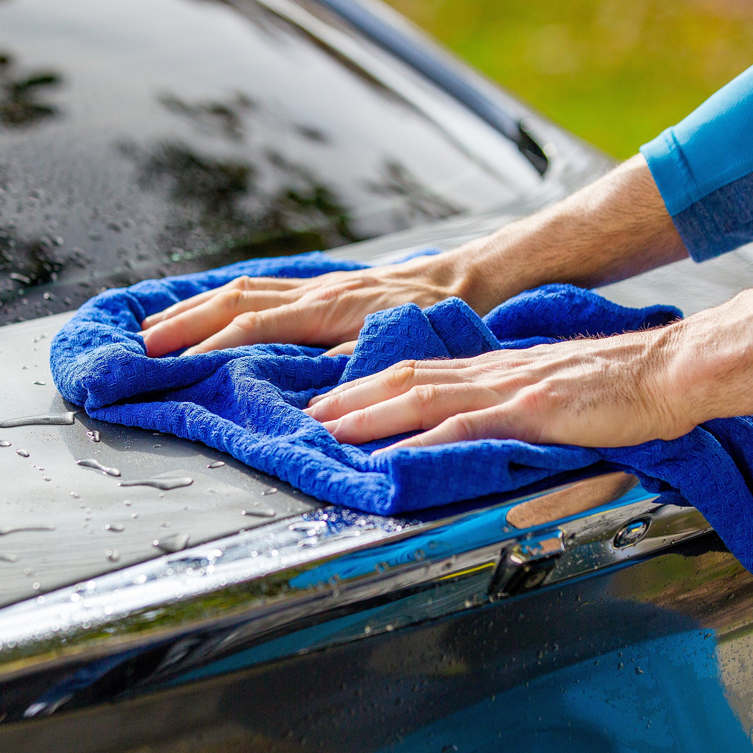 Viking Car Care 912400 - Toalla de Secado de Punto gofre, 7 pies Cuadrados, Color Azul Rey