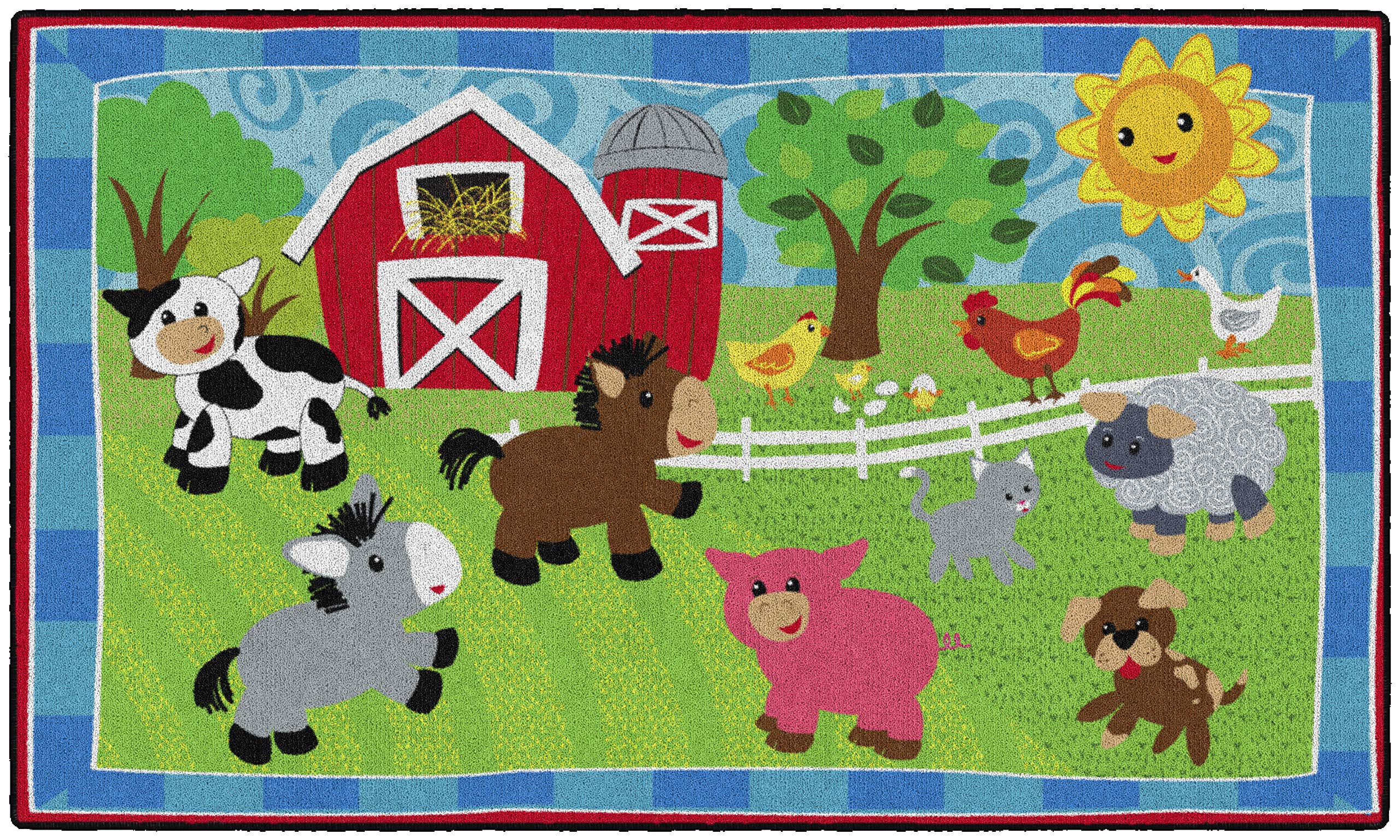 Flagship Carpets Kids and Baby Non Slip Area Rug for Home Learning or Classroom Carpet, Playroom or Kids Bedroom Mat, 3' x 5', Cutie Banyard