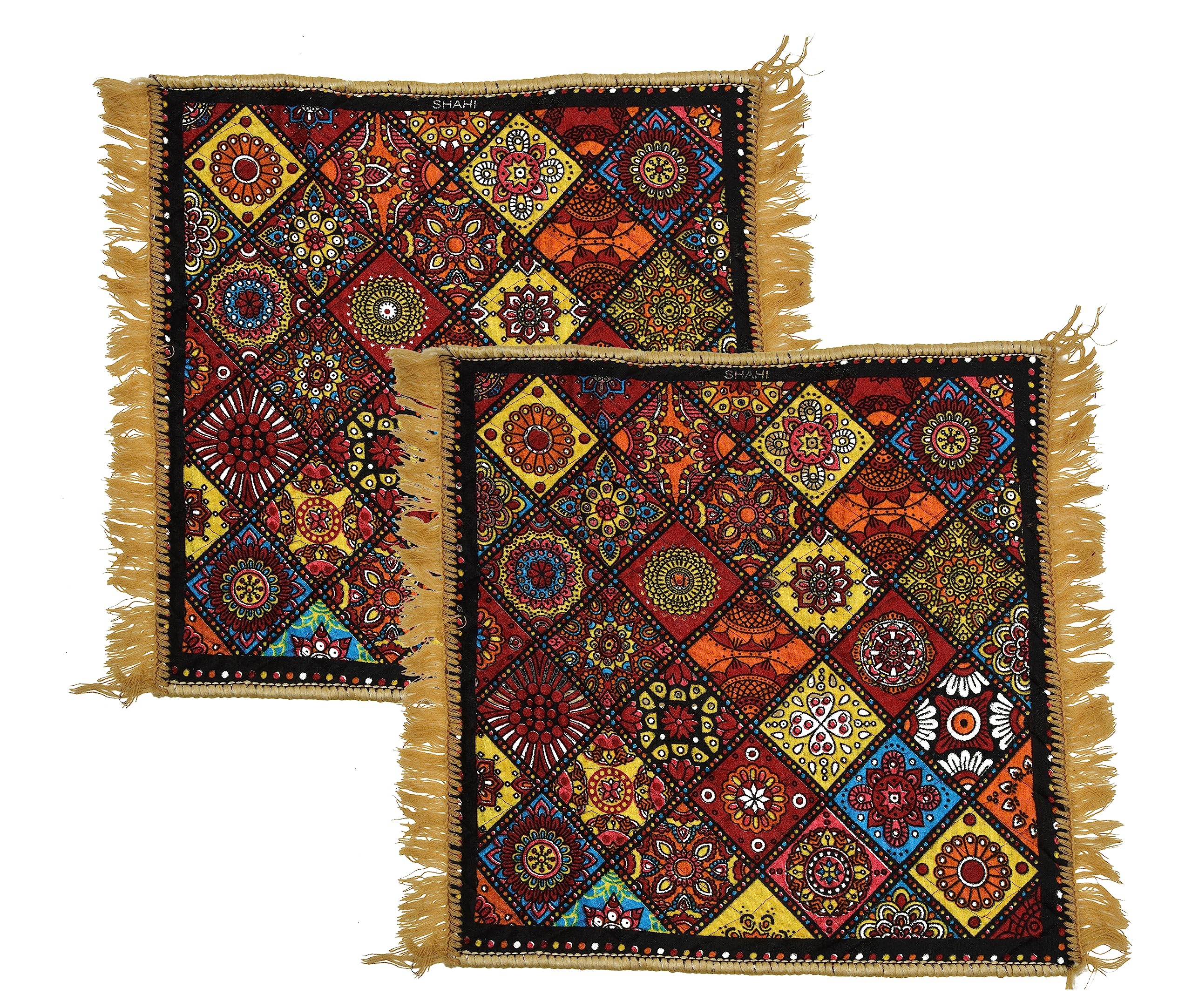 COZY FURNISH Velvet Pooja Asan Mat - Size 24X24(Inches) 60X60(CM) 2X2(Feet) Pooja Asan,Floor Mat, Floor Rug, Pack of 2 Velvet Asan (Multicolor1, Pack of 2)-image-23