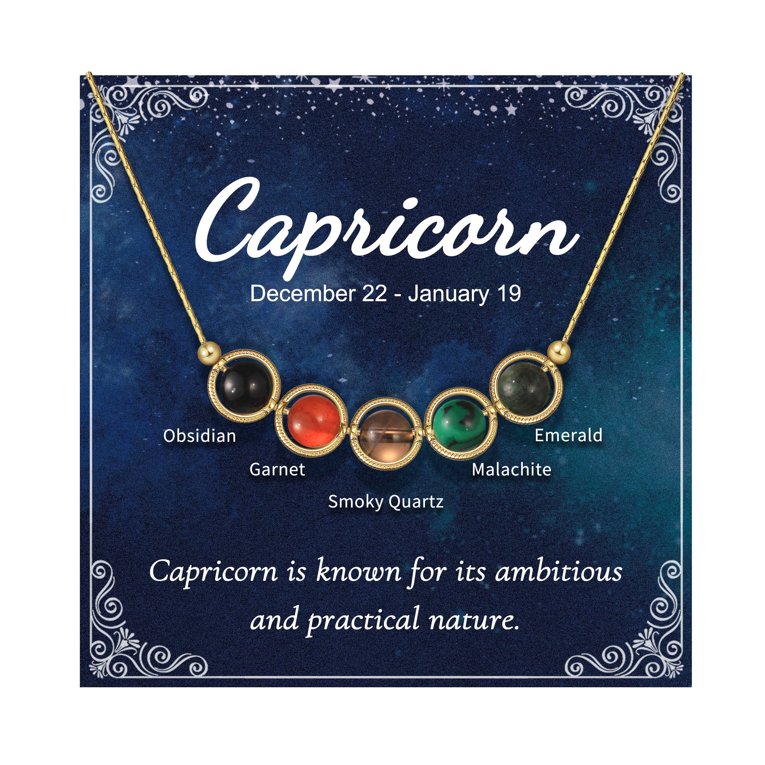 NymerianobleBirthday Gifts - Nymerianoble Natural Stone Zodiac Necklace Gifts for Women Girls Crystals and Healing Stones Necklaces Horoscope Necklace Gifts for Her Women