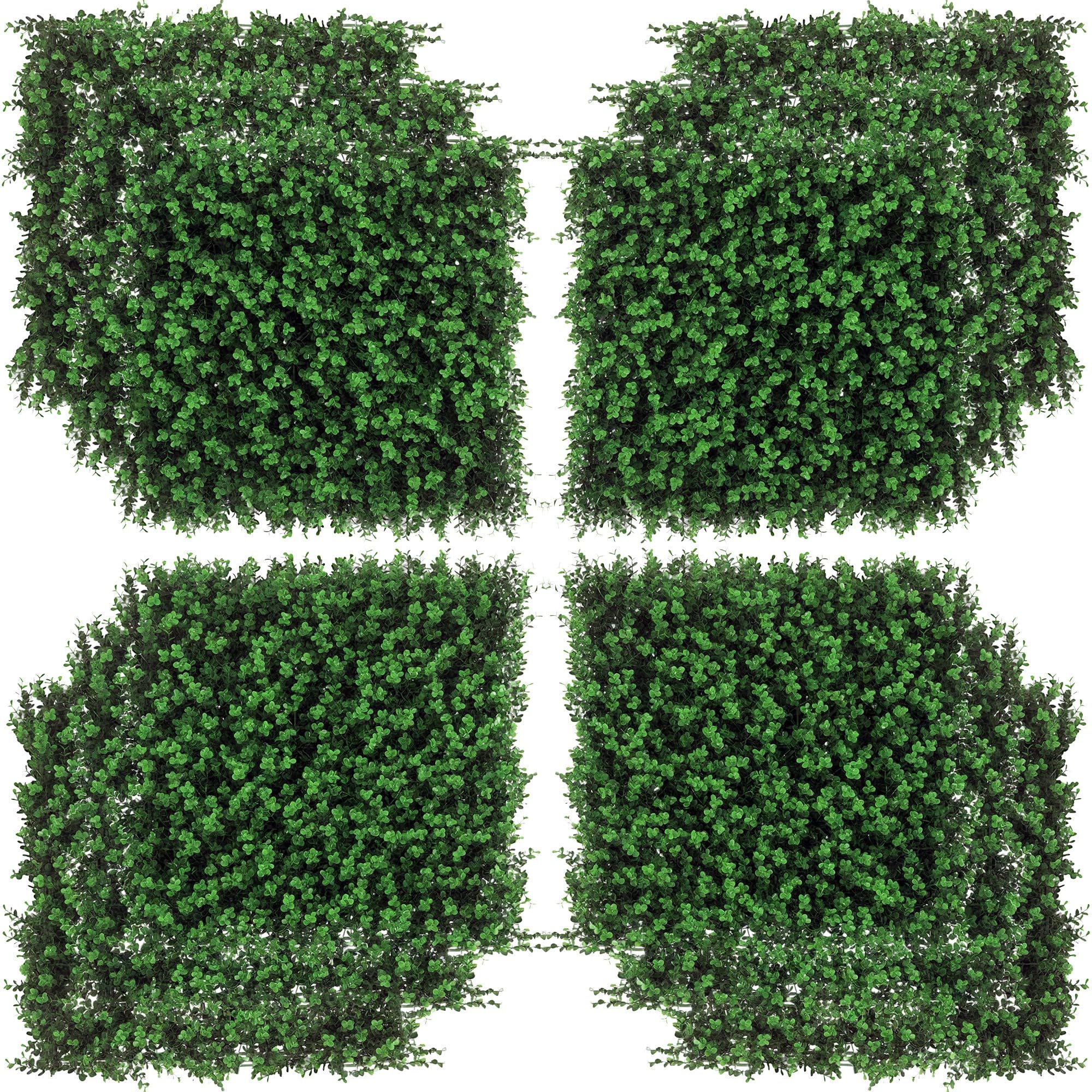 Outsunny 12PCs Grass Wall Panels, 20" x 20" Artificial Grass Wall Decor, Greenery Backdrop Panels Wall for Outdoor, Indoor, Garden, Fence, Backyard, Emerald Green