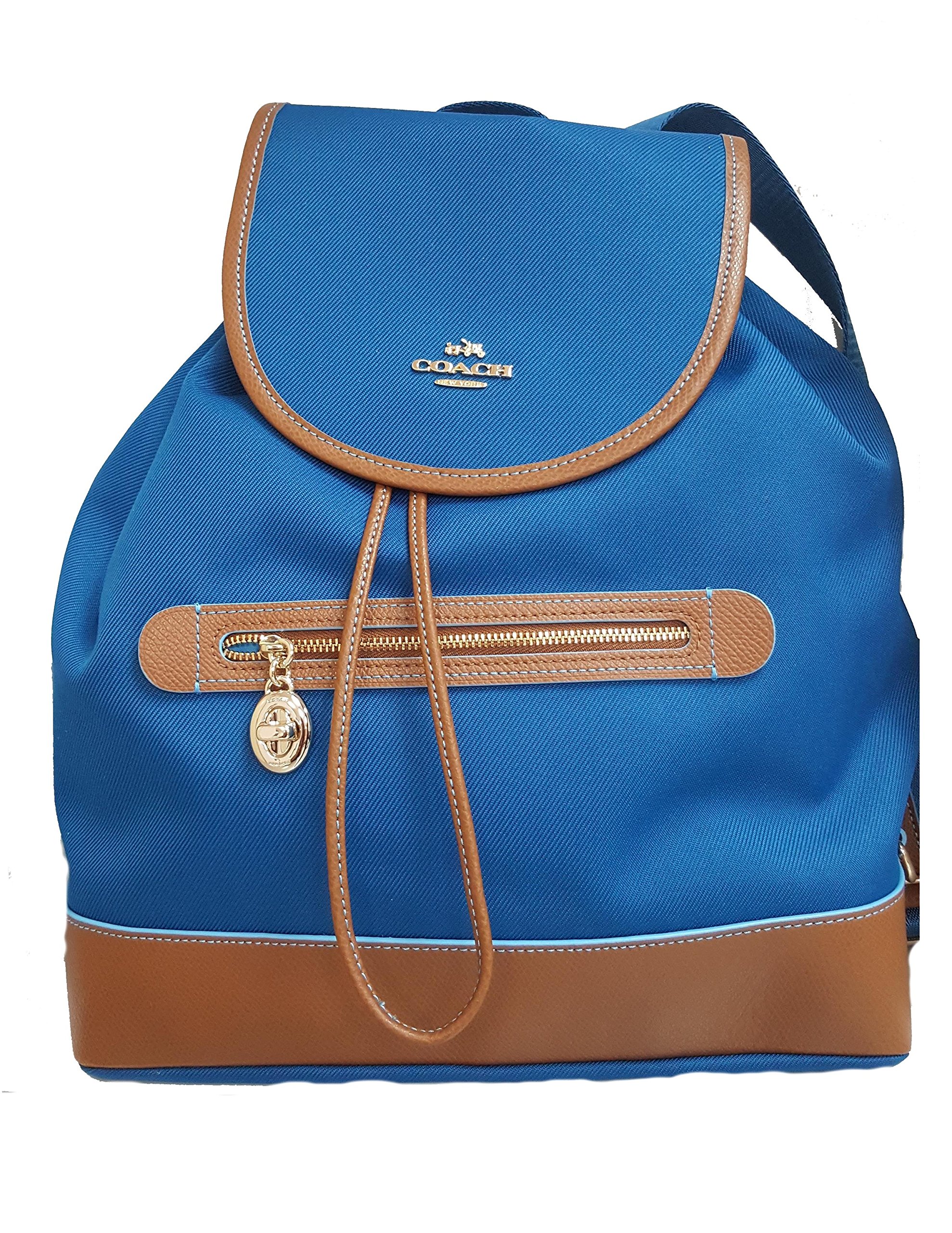 Coach Sawyer Backpack in canvas with a red and saddle leather trim Coach Twill Bag - Etsy main image 3