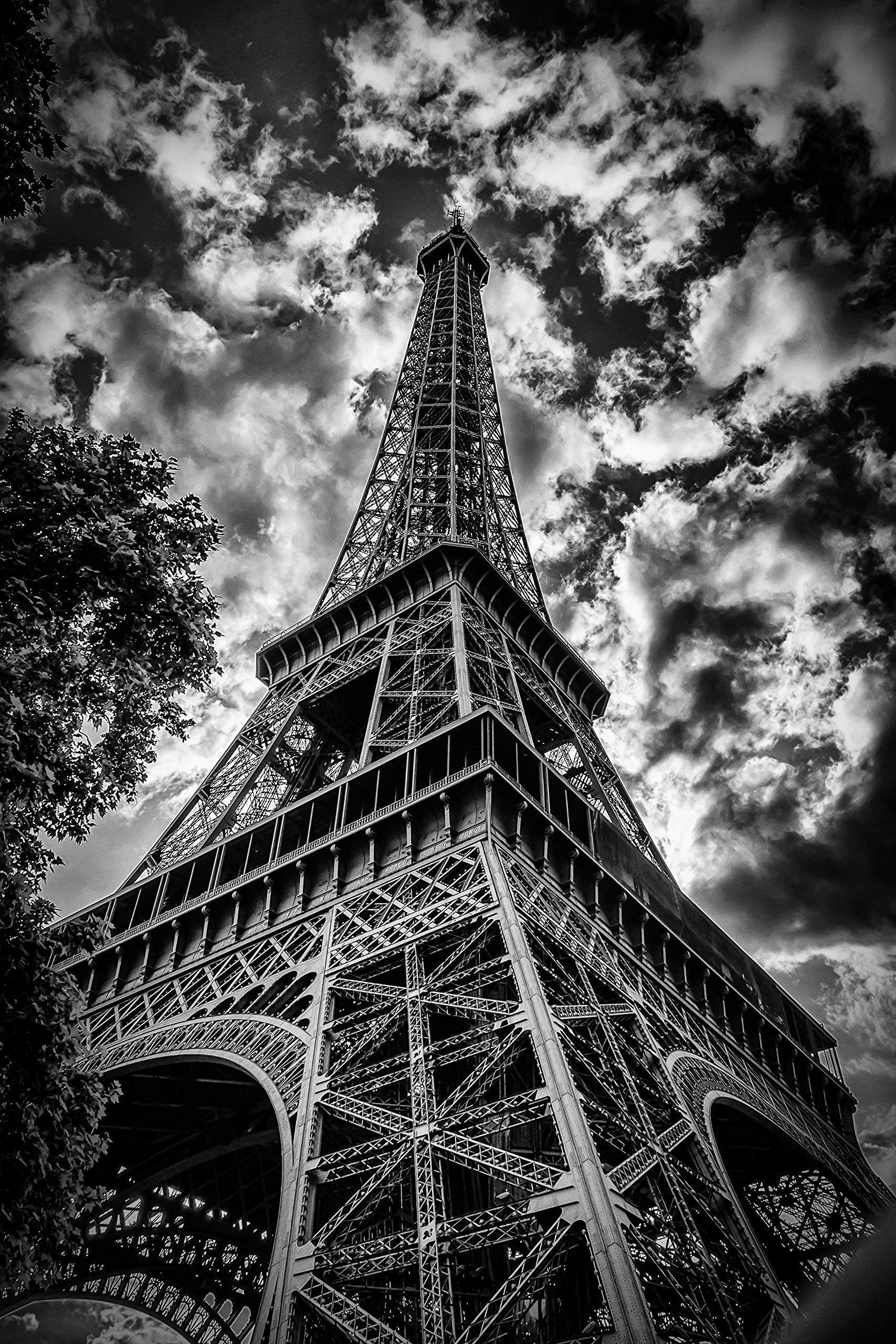 Eiffel Tower Photo, Black and White Fine Art Photograph, Monochrome Wall Decor for Home or Office