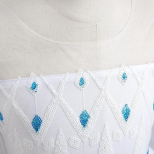 Miniatura 9 de Aoiviss Disfraz de princesa Rapunzel para niñas con la princesa Elsa, disfraz de Halloween y cosplay, 2 juegos, 8-9140