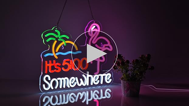 Roouneon Flamingo Its 5 00 O'clock Somewhere Neon Sign for