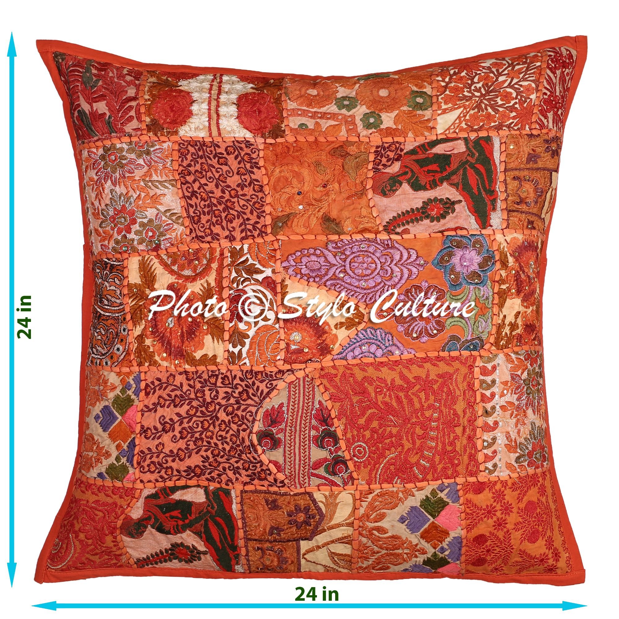 Fodera Cuscino 60x60 Cm Patchwork Vintage: Il Tocco Boho Chic Per Divano E Camera Da Letto (Grigio)