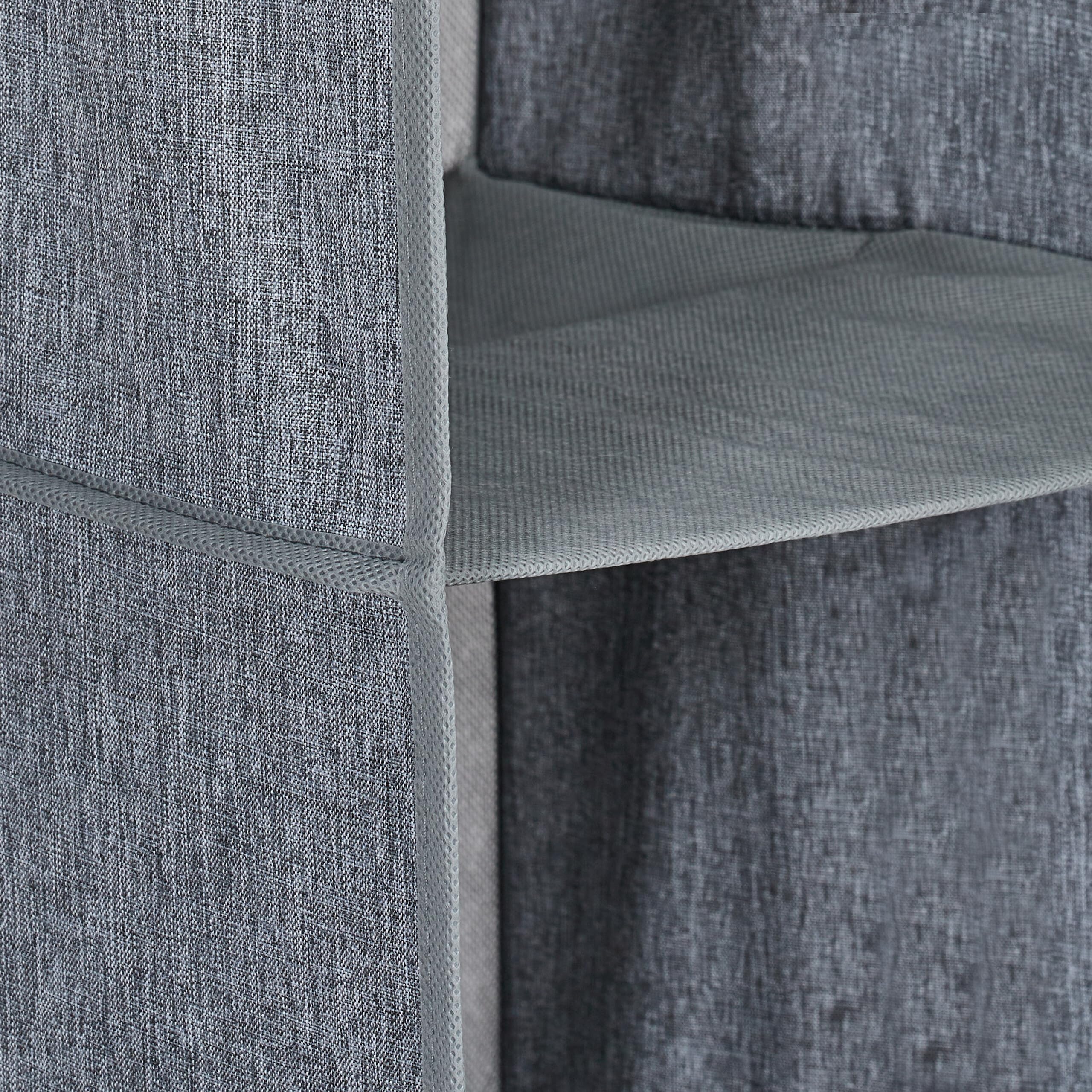 Relaxdays Set 2 Organizadores Colgantes Armario, 3 Compartimentos, Tela, 73x30x30 cm, 2 Ganchos, Almacenaje Burro, Gris | Dimensiones: 73 x 30 x 30 cm, 2 ganchos cada uno