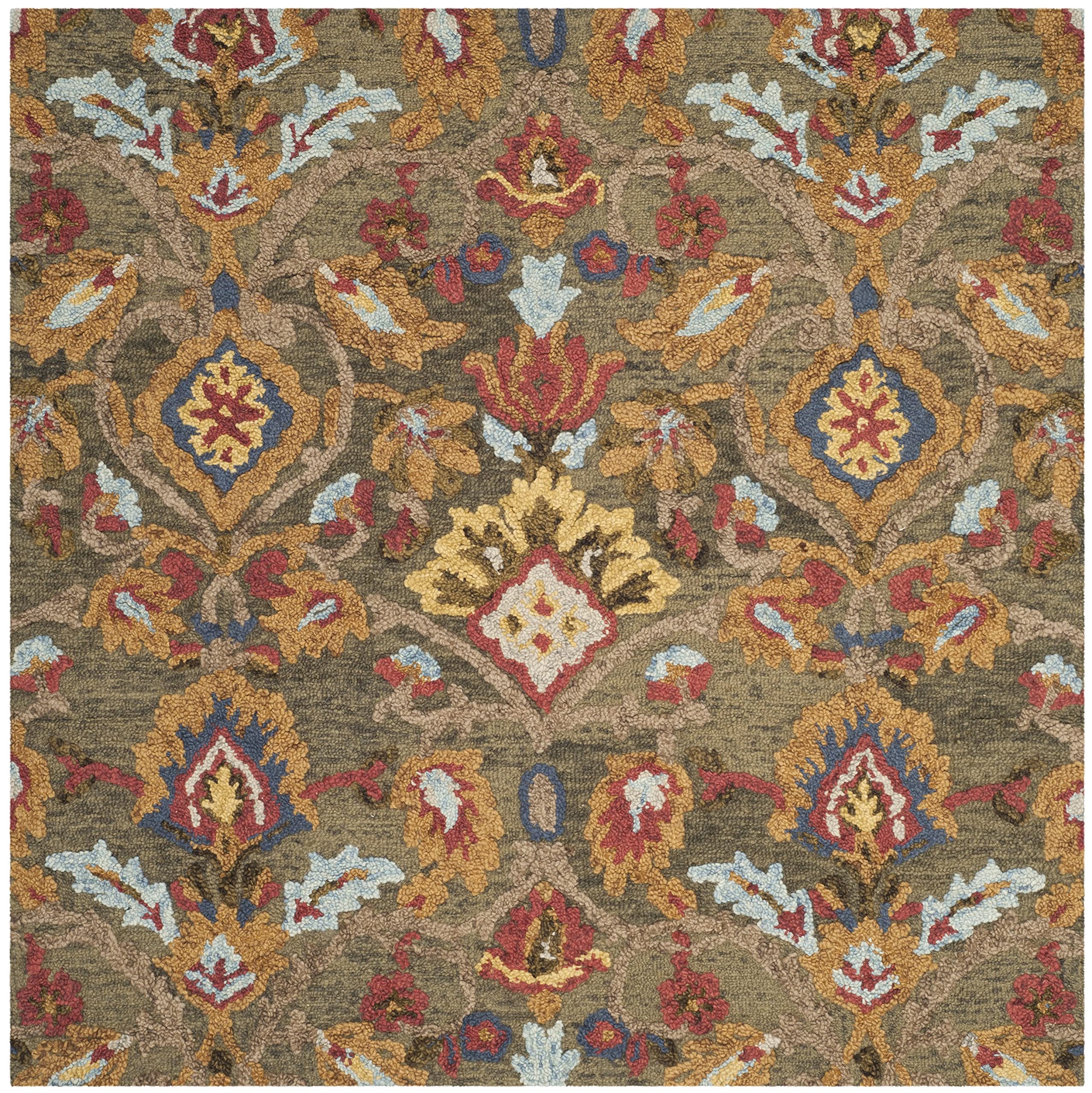Safavieh Contemporary Rug for Living Room Dining Room, Bedroom - Blossum Collection, Short Pile, in Multi, 91 X 91 cm - Image 2