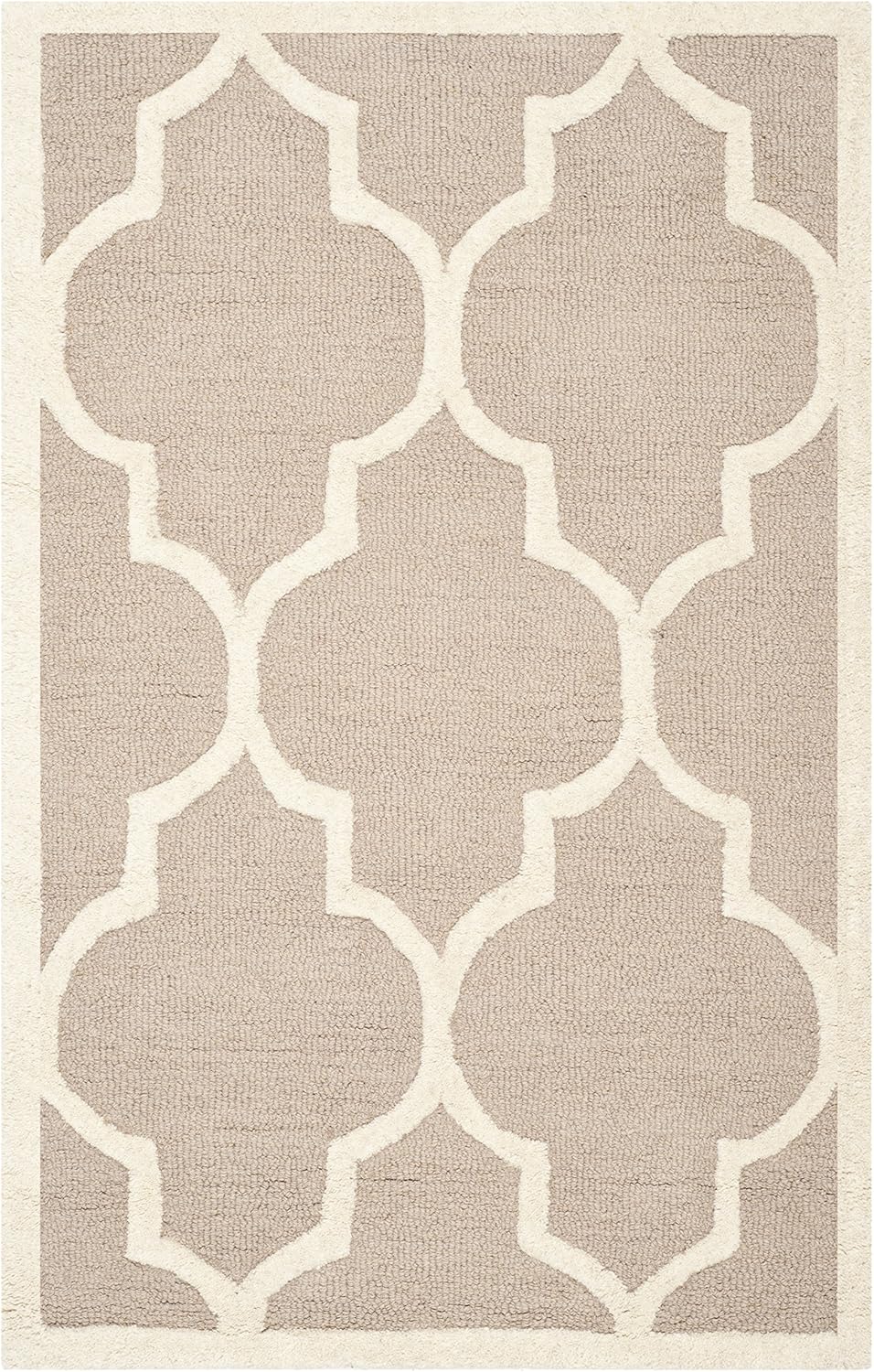 SAFAVIEH Cambridge Collection Accent Rug - 2' x 3', Beige & Ivory, Handmade Moroccan Trellis Wool, Ideal for High Traffic Areas in Entryway, Living Room, Bedroom (CAM134J)