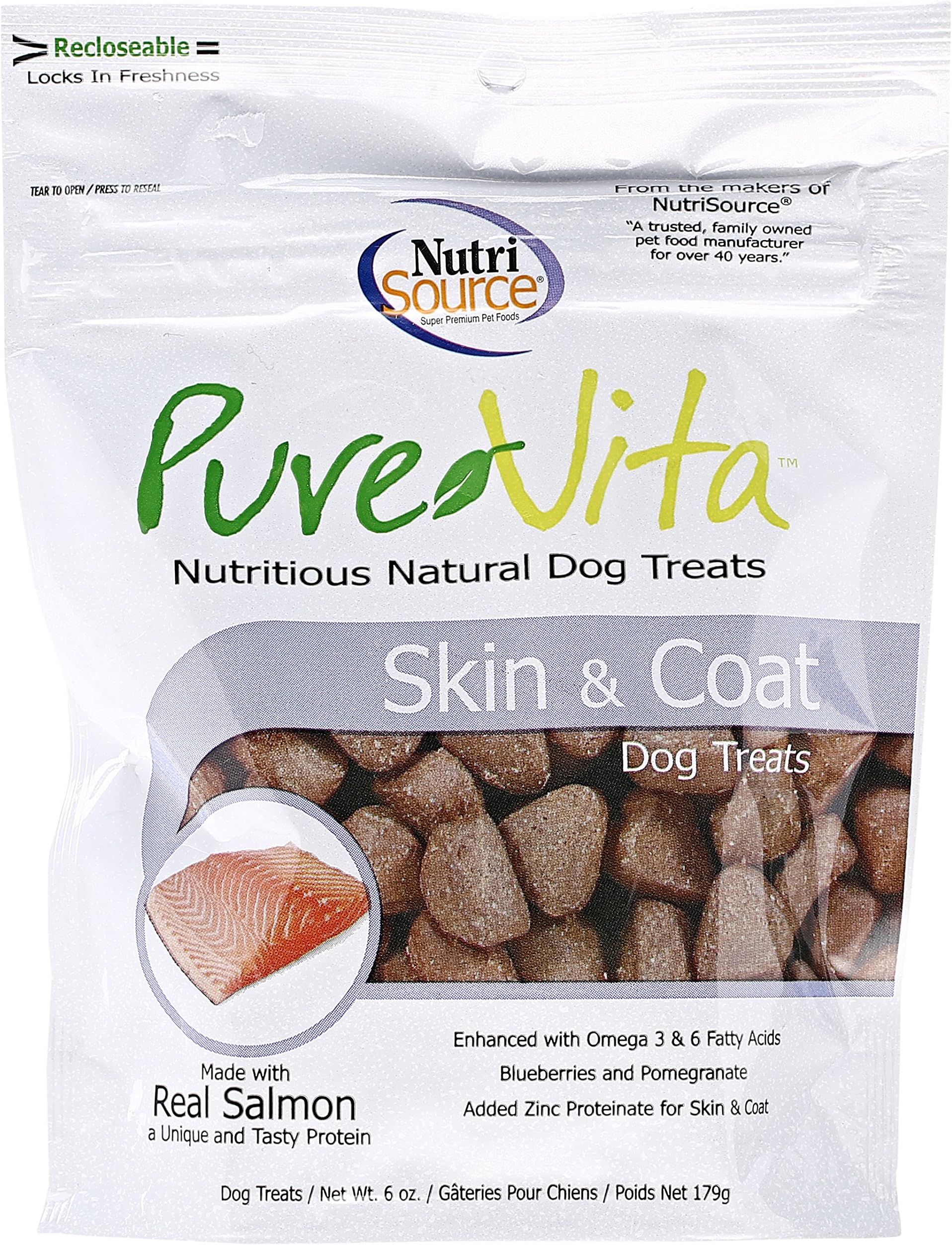 Pure Vita Skin and Coat Dog Treats 6 oz