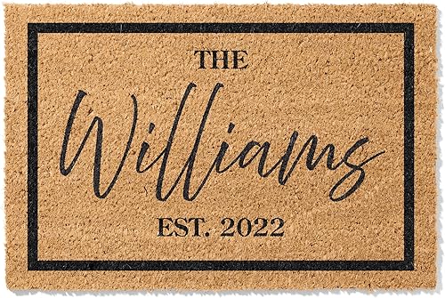 Miniatura 7 de Tapete de puerta personalizado, tapete de puerta personalizado con nombre de familia I 9 diseños, 3 tamaños I tapete personalizado para la entrada