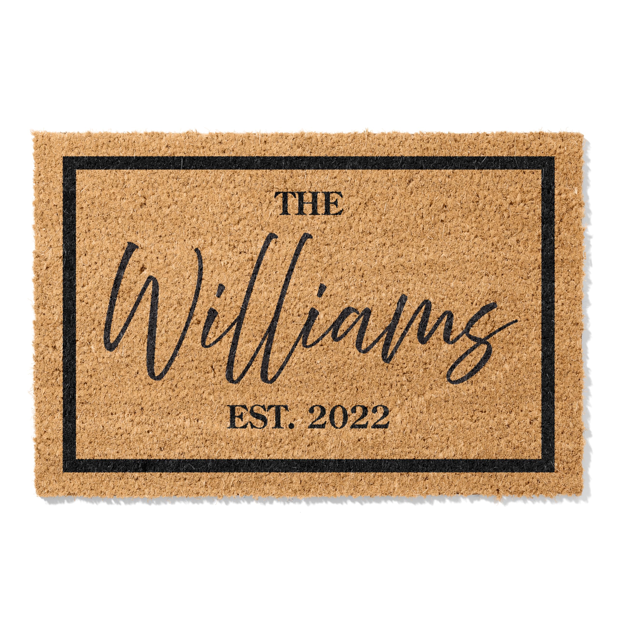 Personalized Door Mat, Custom Door Mat with Last Name & Date I 9 Designs - 3 Sizes I Personalized Doormat for Home Enterance, Ideal Housewarming,