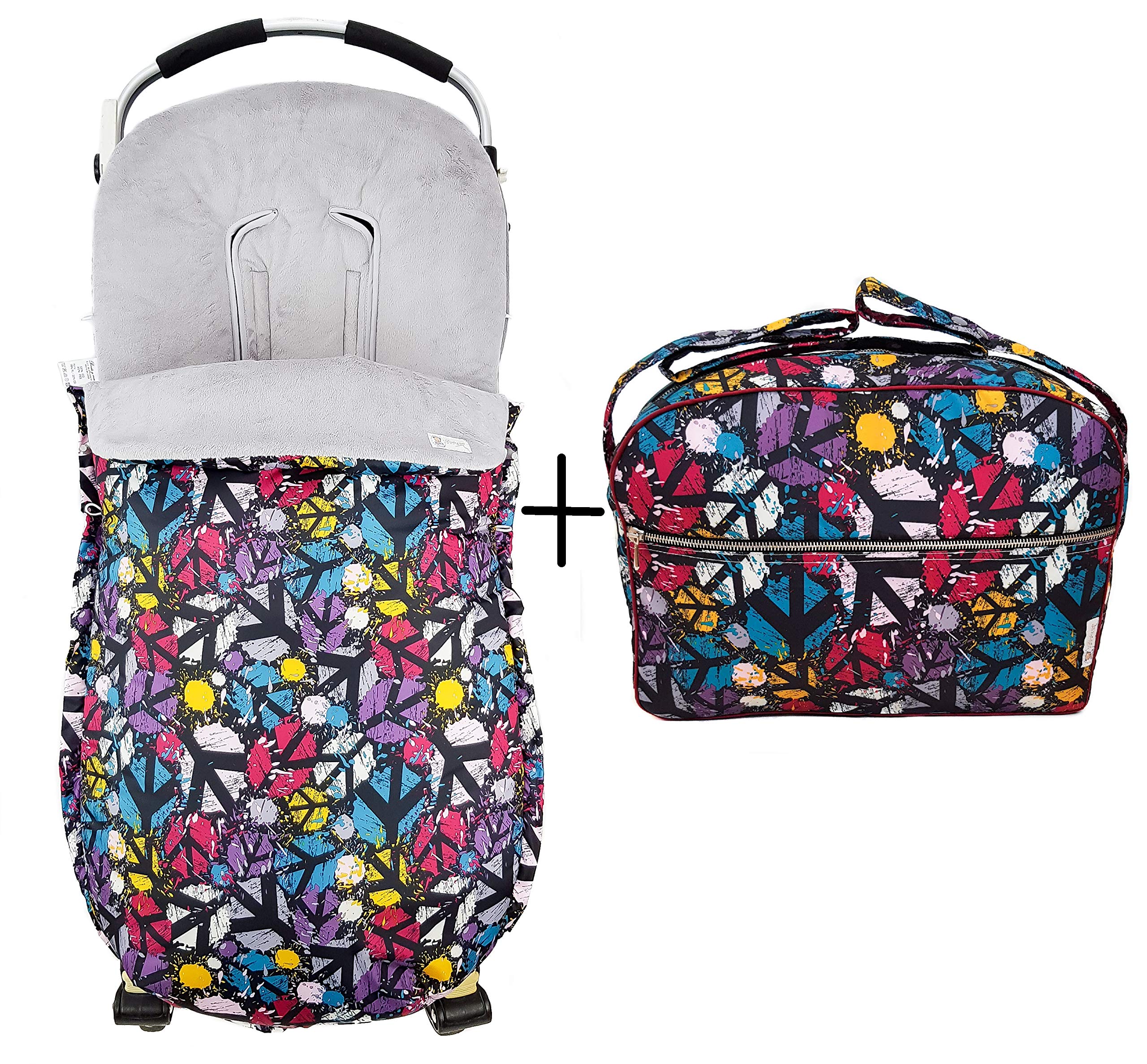 Set sac housse universel pour poussette+Sac à langer et organiseur grand. C'est disponible en plusieurs modèles et couleurs (Revel POLAIRE)