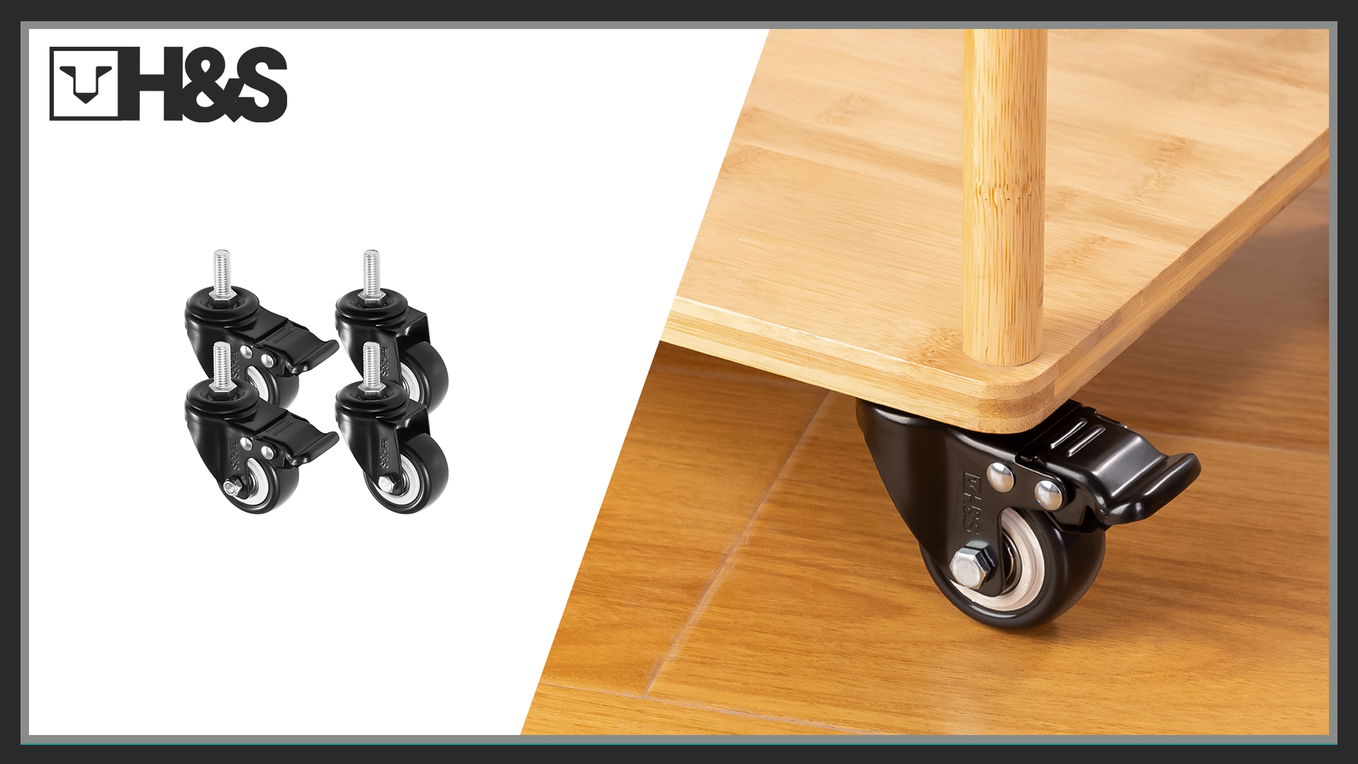 Produktbild von HAUSEE 50 Mm Lenkrollen Mit M8 Gewinde – Möbelrollen, Schwerlast, Für Möbel & Transport