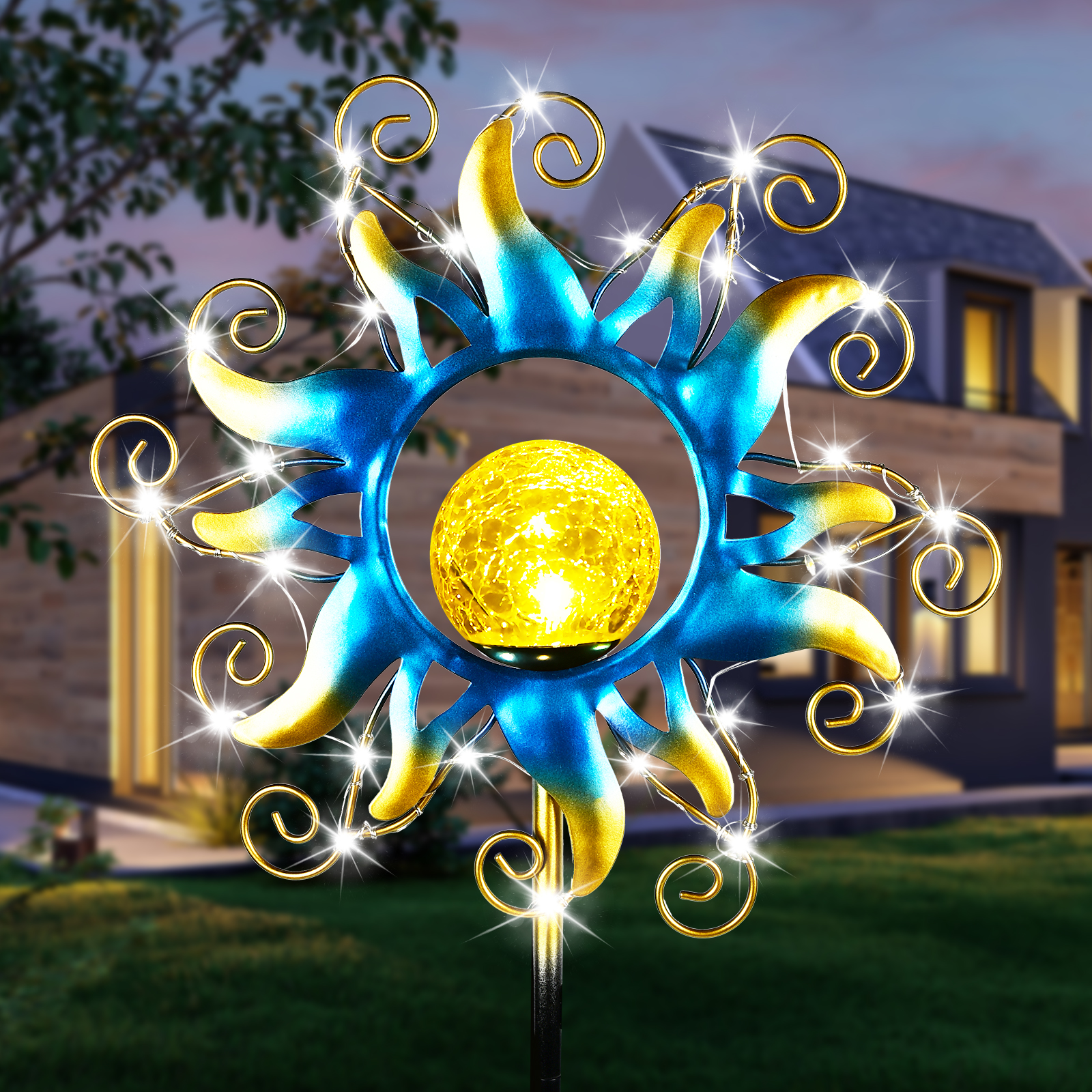 Lampe Solaire Jardin Paon Métal Lumineuse - Statue Paon LED Colorée Étanche IP65 Pour Pelouse, Patio, Terrasse