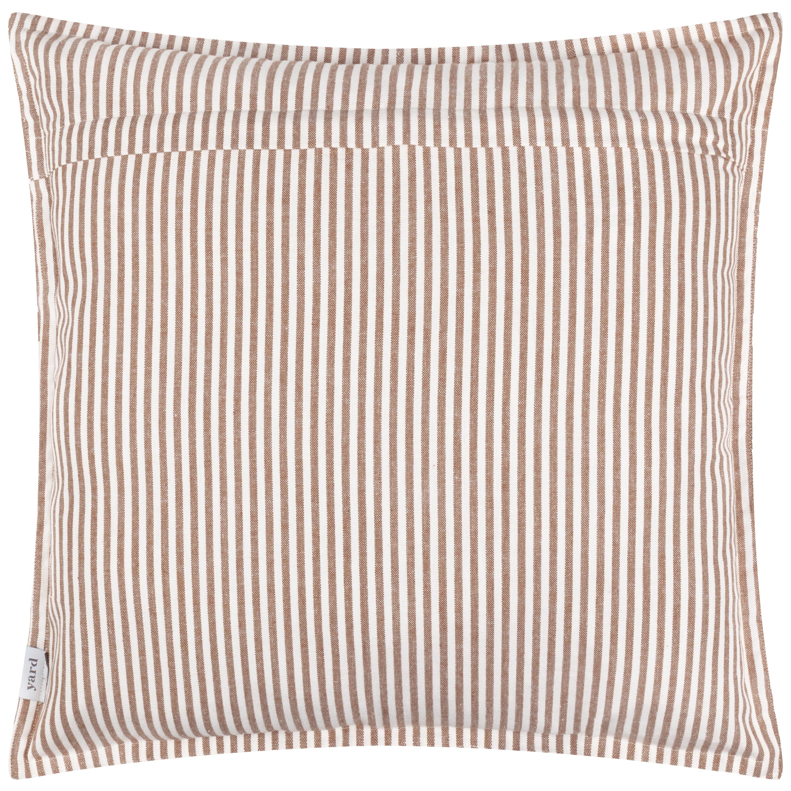 Yard Hayle Cushion Cover - Reversible Water Resistant Striped Soft Cotton Outdoor Decorative Case (Pecan - 50x50cm) - Image 2