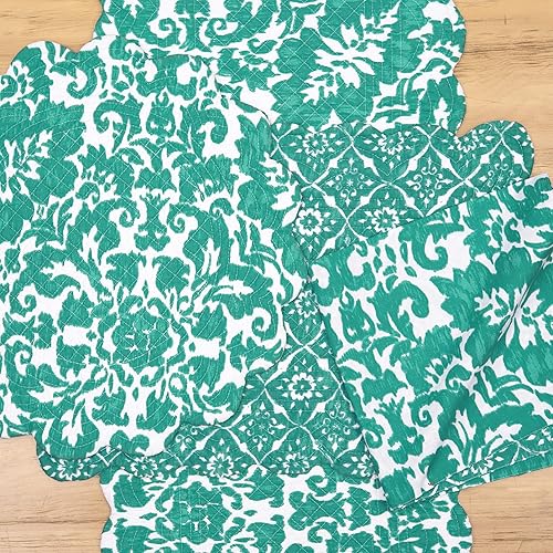 Miniatura 6 de C&F Home Madison Aqua - Juego de 6 manteles individuales rectangulares de 13 x 19 pulgadas (13 x 19 pulgadas), color azul