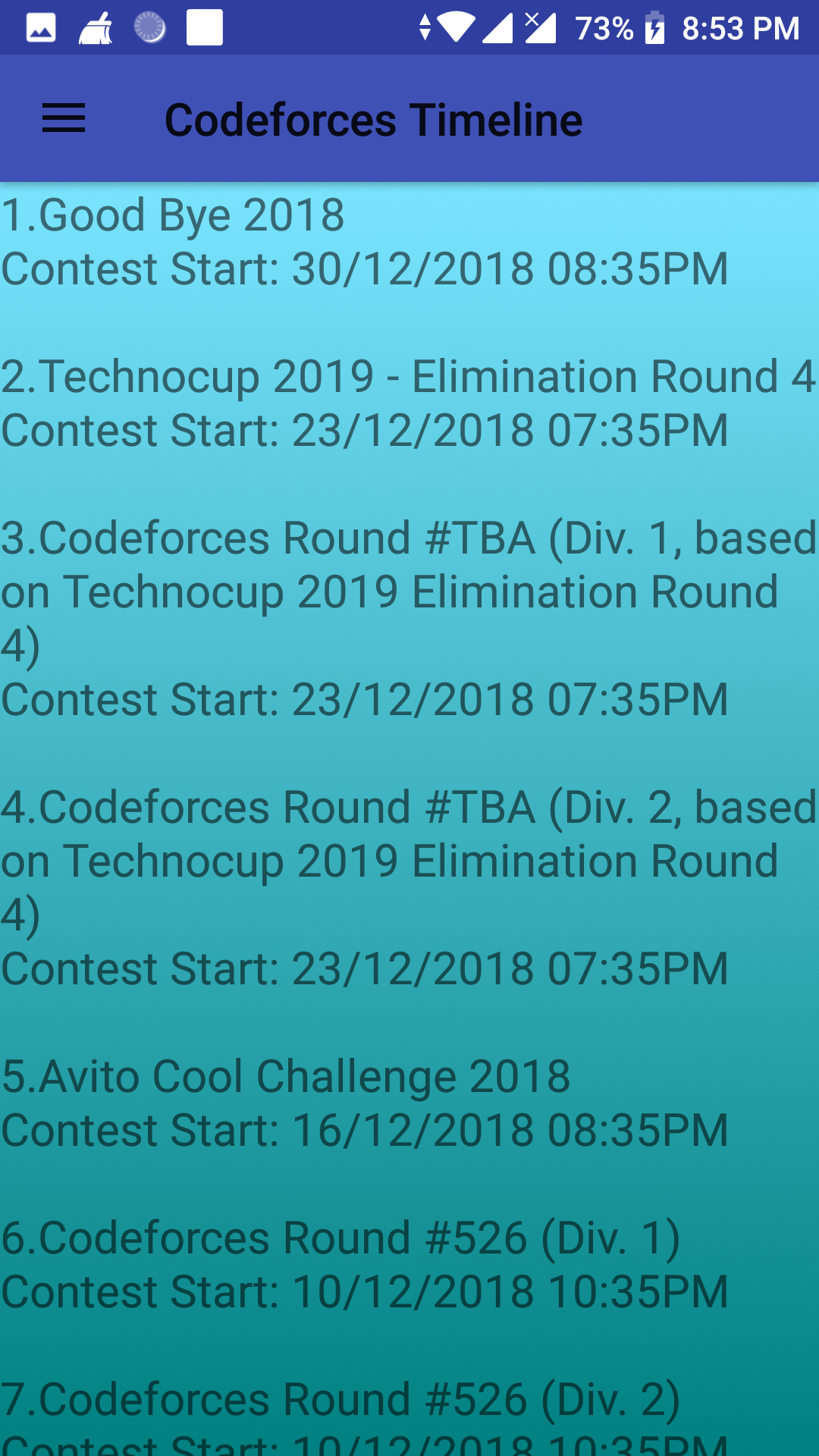 Codeforces Timeline - App on Amazon Appstore