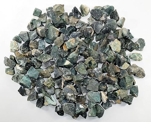Miniatura 3 de HQRP Cabujones minerales de ágata musgo verde natural Cabujones de piedra preciosa en bruto Cabujones de espécimen de roca de la India (5PCS)