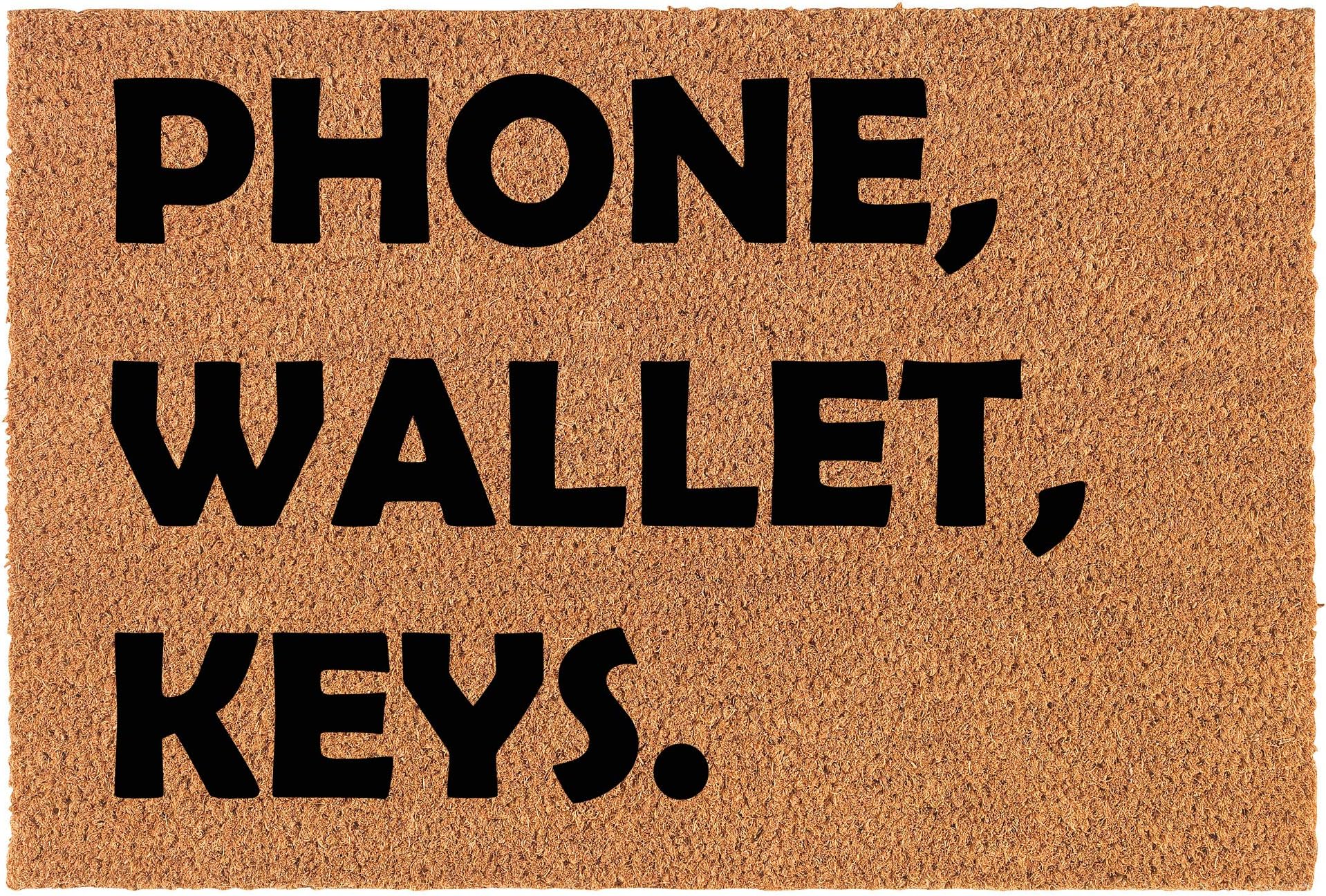 MIP Brand Doormat Natural Coco Coir Door Mat Phone, Wallet, Keys (30" x 18")